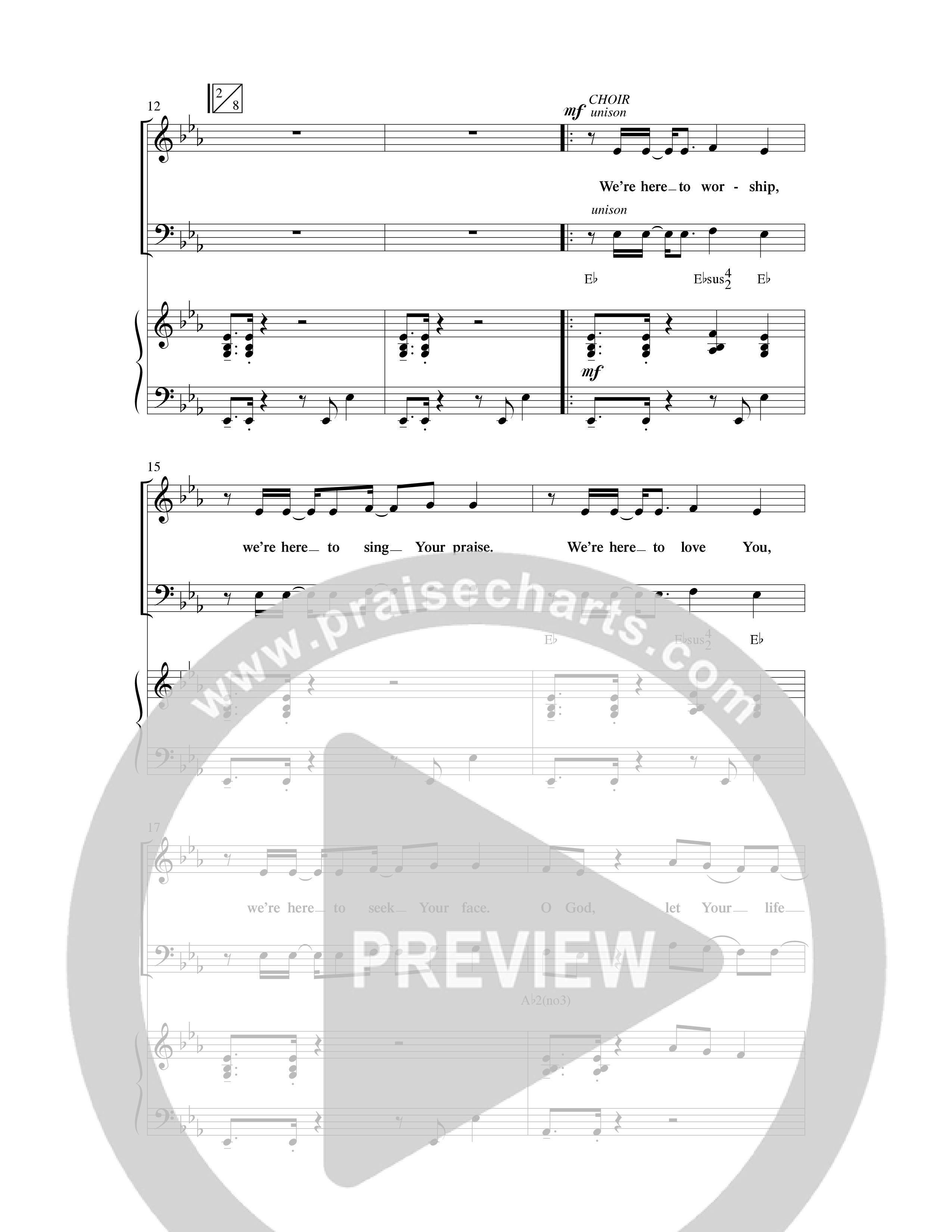 We’re Here to Worship (Choral Anthem SATB) Anthem (SATB/Piano) (Word Music Choral / Arr. Robert Sterling)