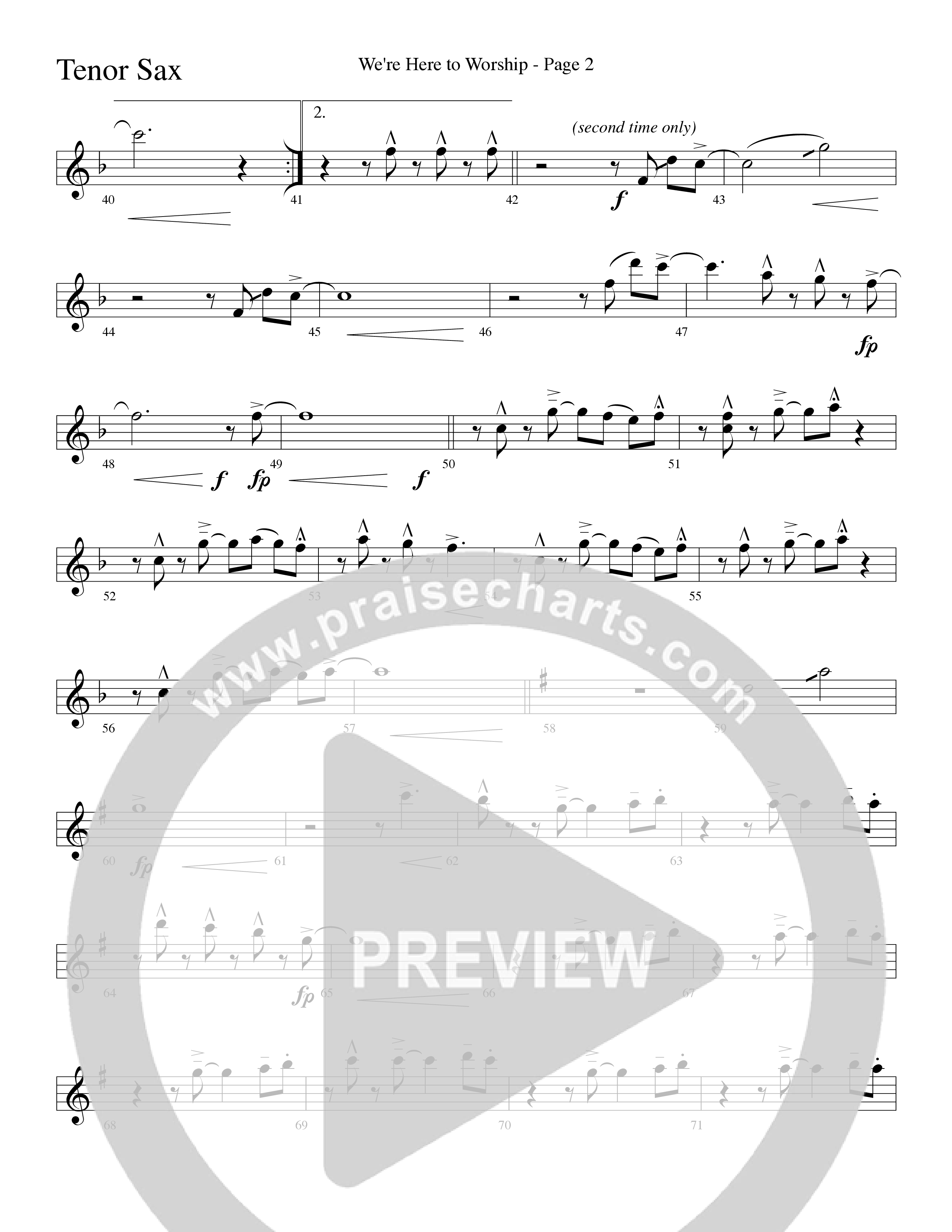 We’re Here to Worship (Choral Anthem SATB) Tenor Sax/Baritone T.C. (Word Music Choral / Arr. Robert Sterling)