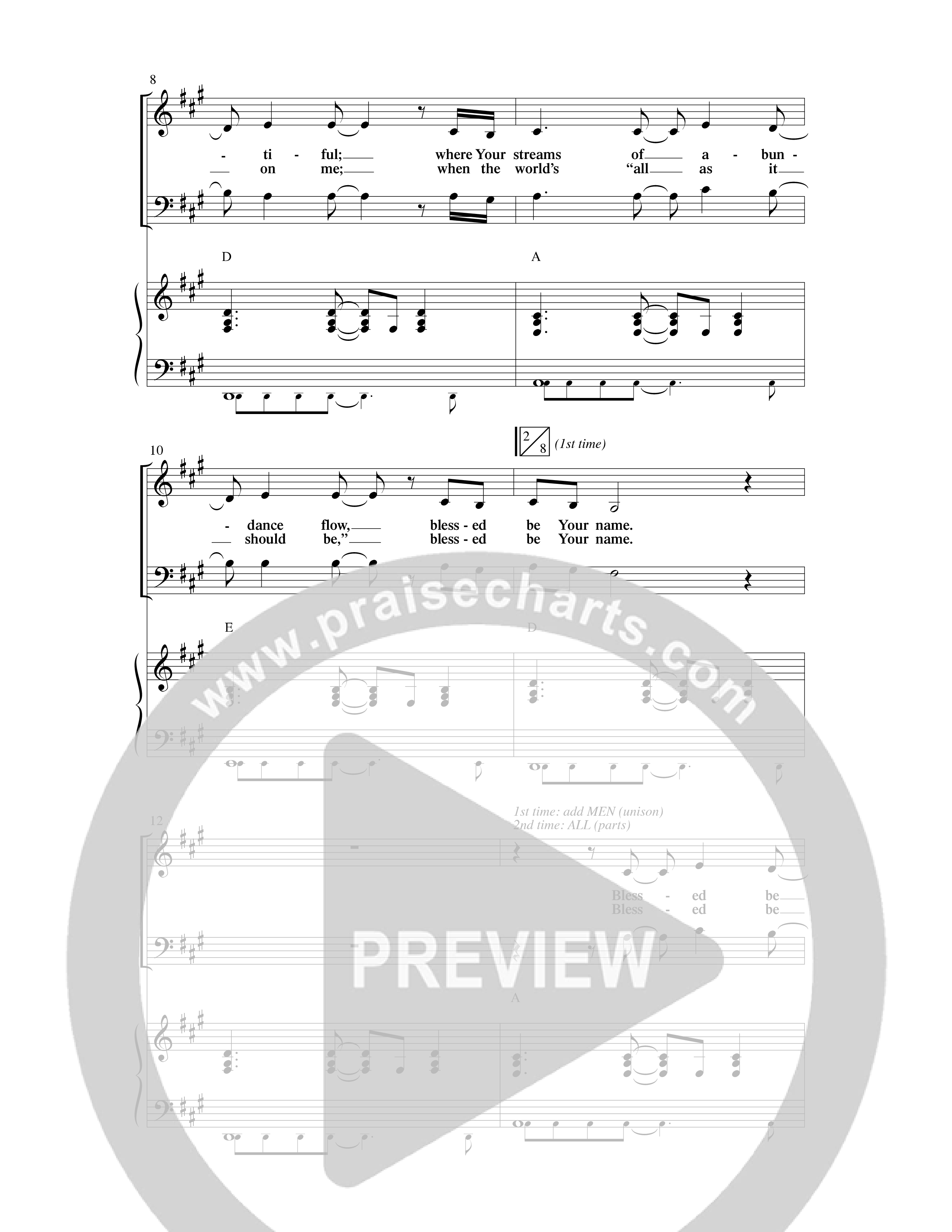 Blessed Be Your Name (Choral Anthem SATB) Anthem (SATB/Piano) (Word Music Choral / Arr. Dave Williamson)