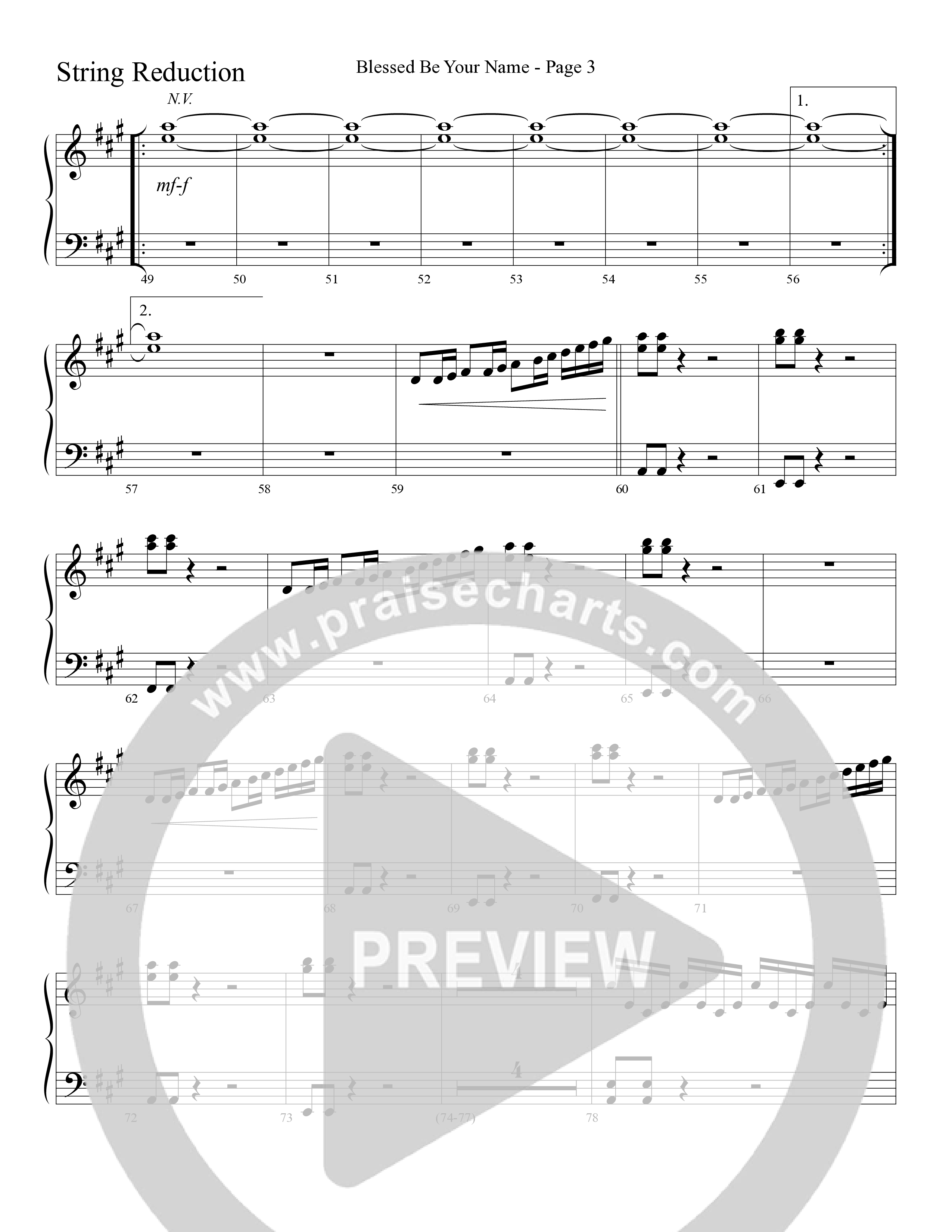 Blessed Be Your Name (Choral Anthem SATB) String Reduction (Word Music Choral / Arr. Dave Williamson)