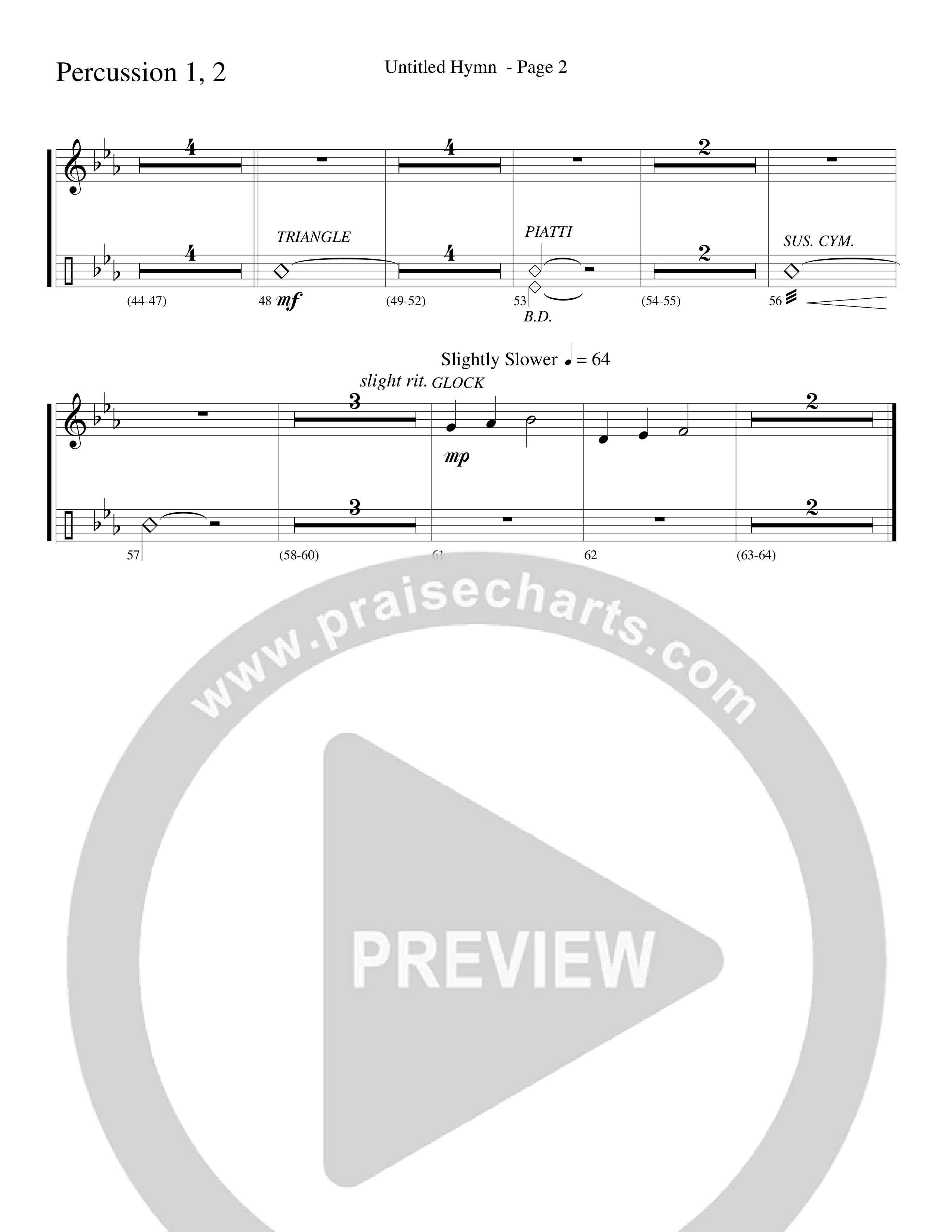 Untitled Hymn (Come To Jesus) (Choral Anthem SATB) Percussion 1/2 (Word Music Choral / Arr. Robert Sterling)