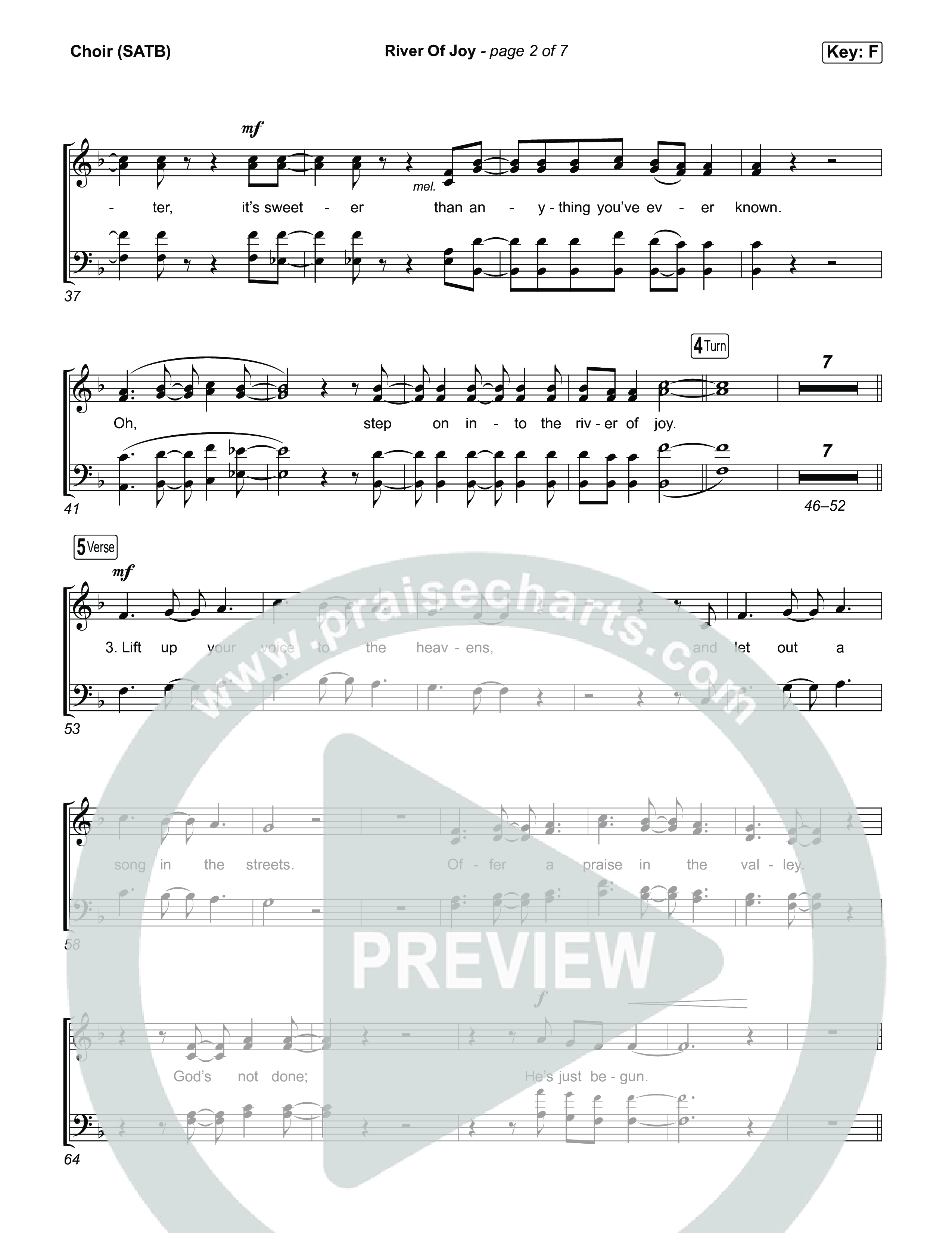 River Of Joy Choir Sheet (SATB) (Calvary Worship Live)