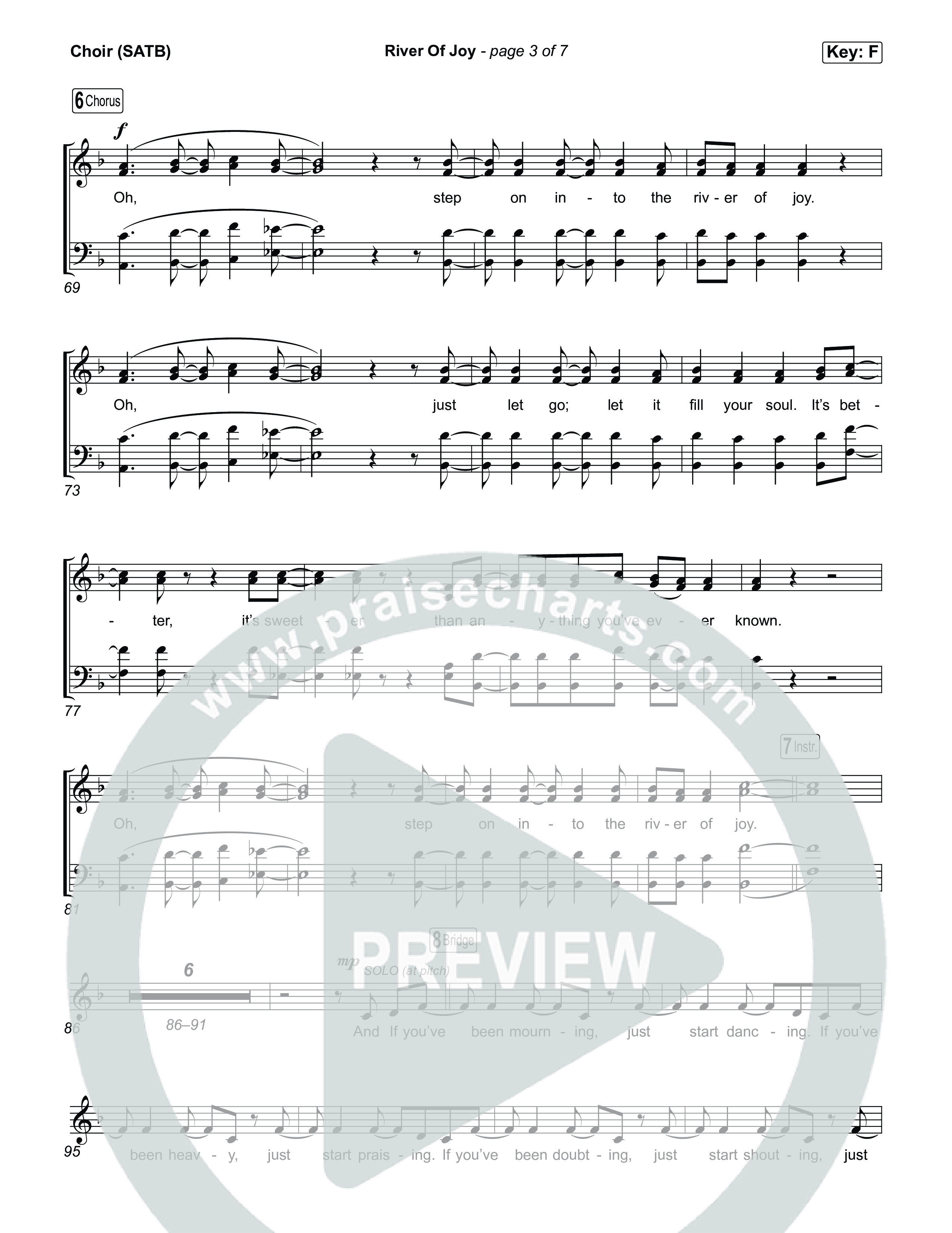 River Of Joy Choir Sheet (SATB) (Calvary Worship Live)