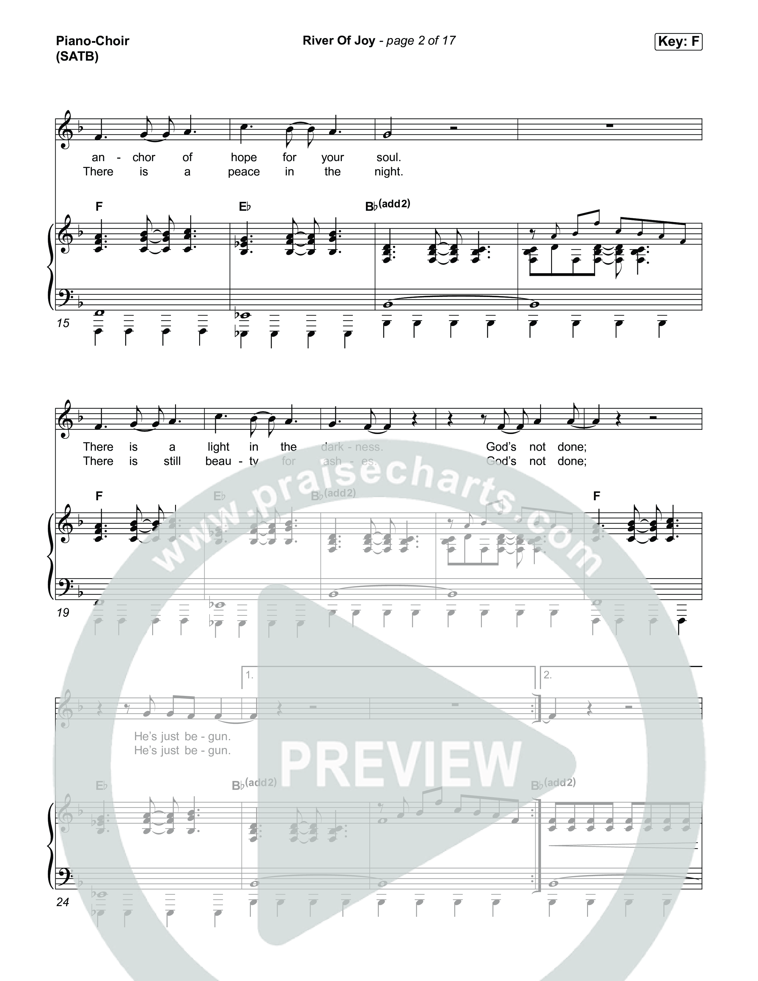 River Of Joy Piano/Vocal (SATB) (Calvary Worship Live)