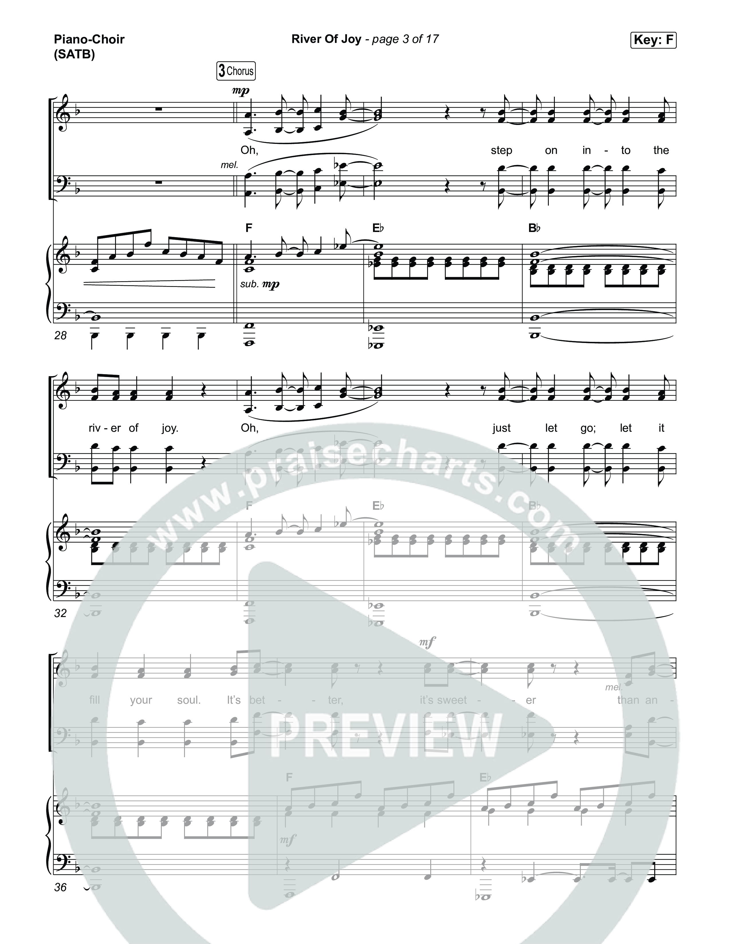 River Of Joy Piano/Vocal (SATB) (Calvary Worship Live)