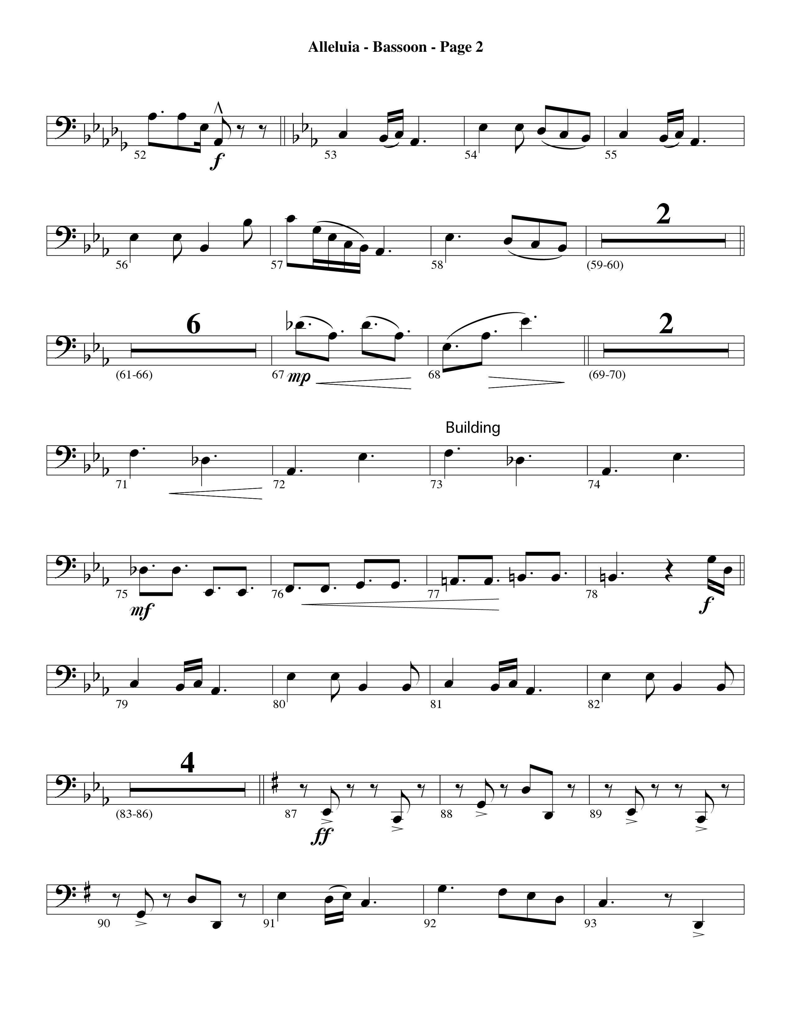 Alleluia (Choral Anthem SATB) Bassoon (Word Music Choral / Arr. David Hamilton)