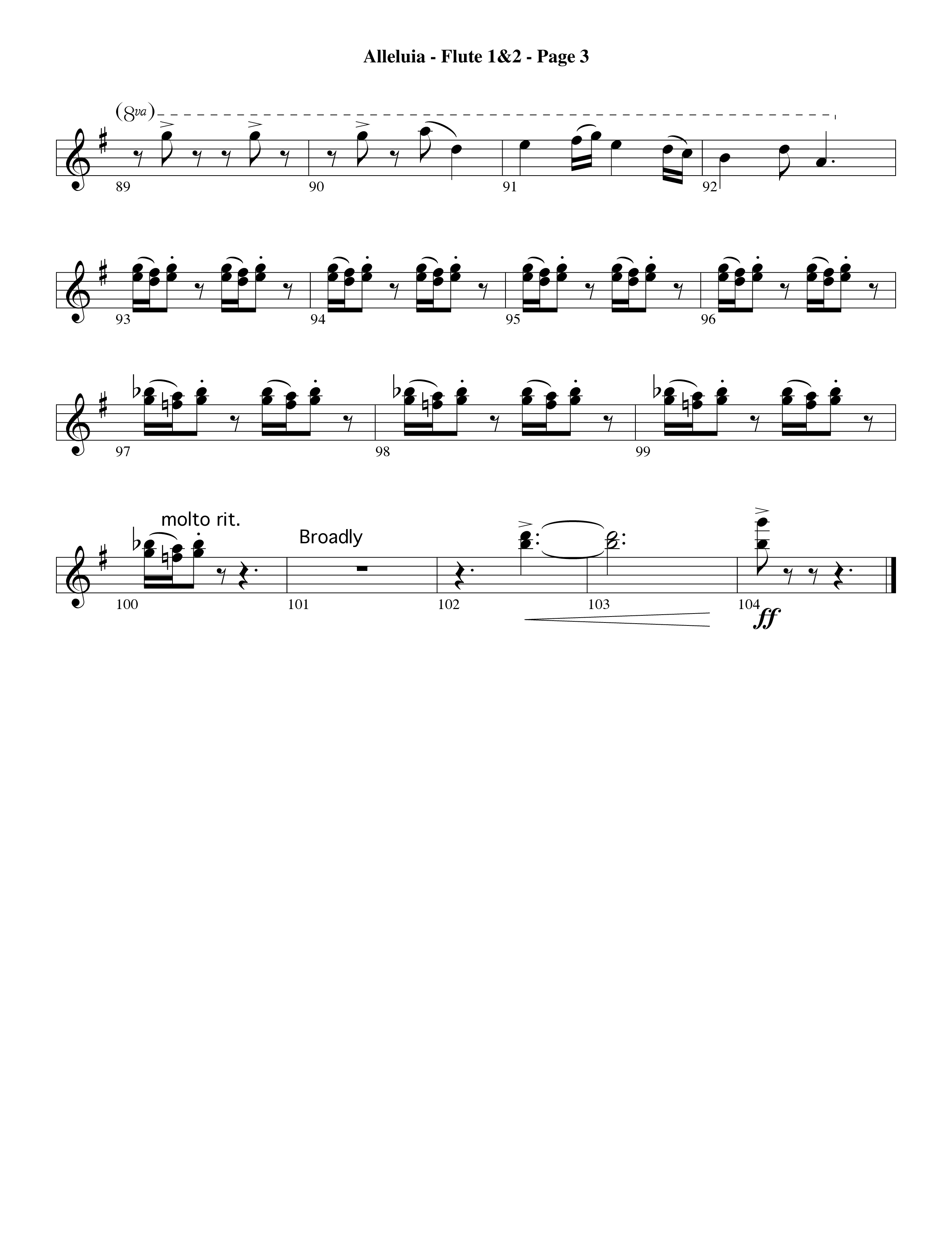 Alleluia (Choral Anthem SATB) Flute 1/2 (Word Music Choral / Arr. David Hamilton)
