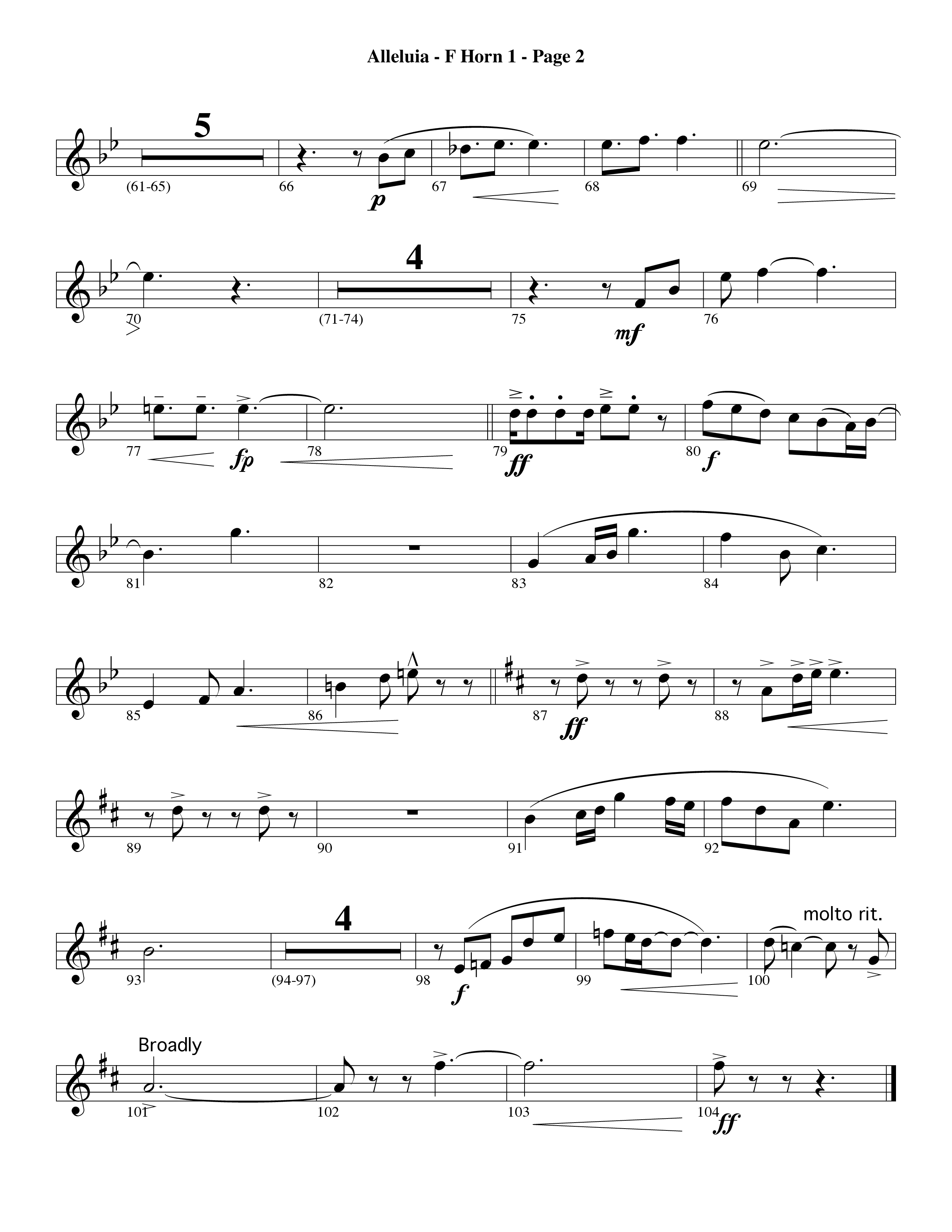 Alleluia (Choral Anthem SATB) French Horn (Word Music Choral / Arr. David Hamilton)