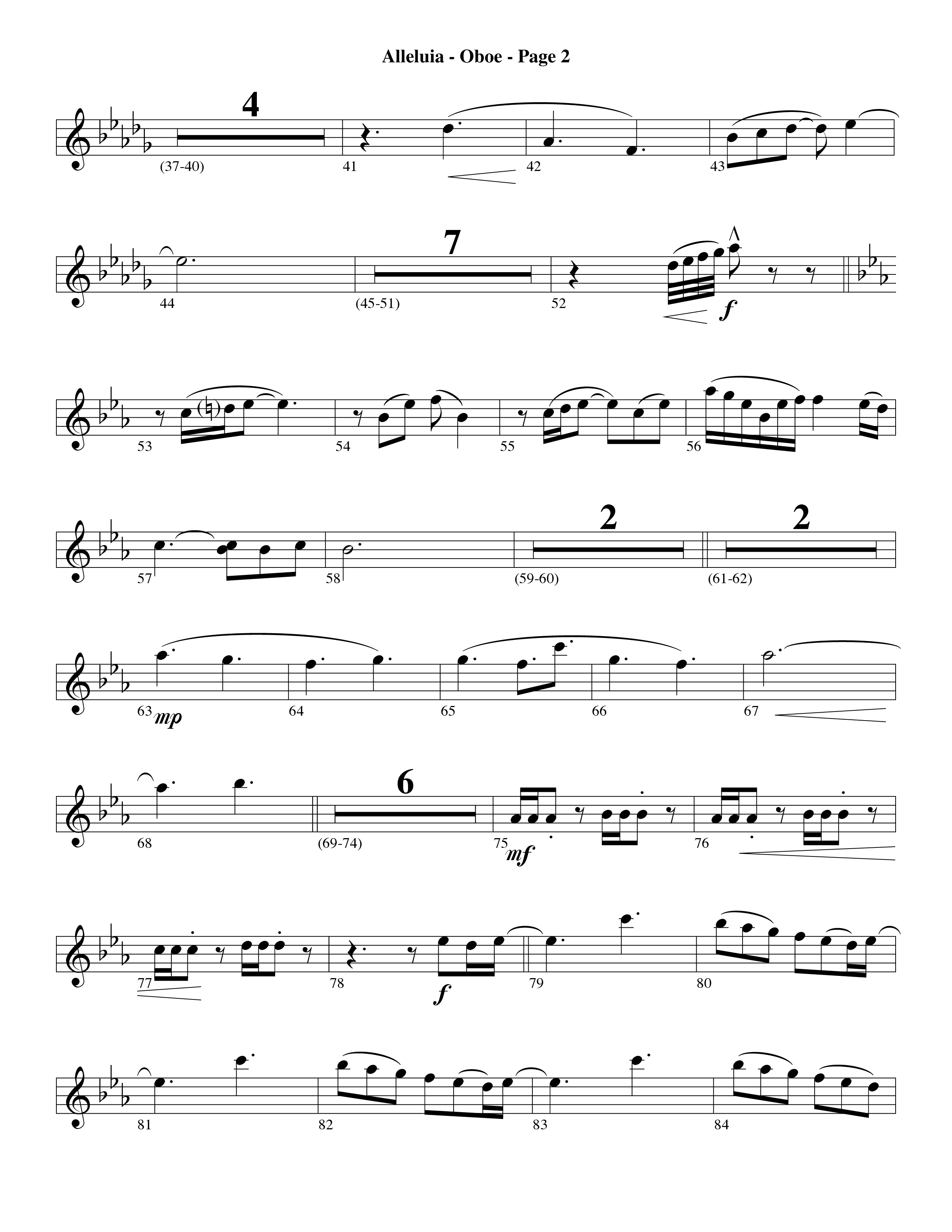 Alleluia (Choral Anthem SATB) Oboe (Word Music Choral / Arr. David Hamilton)