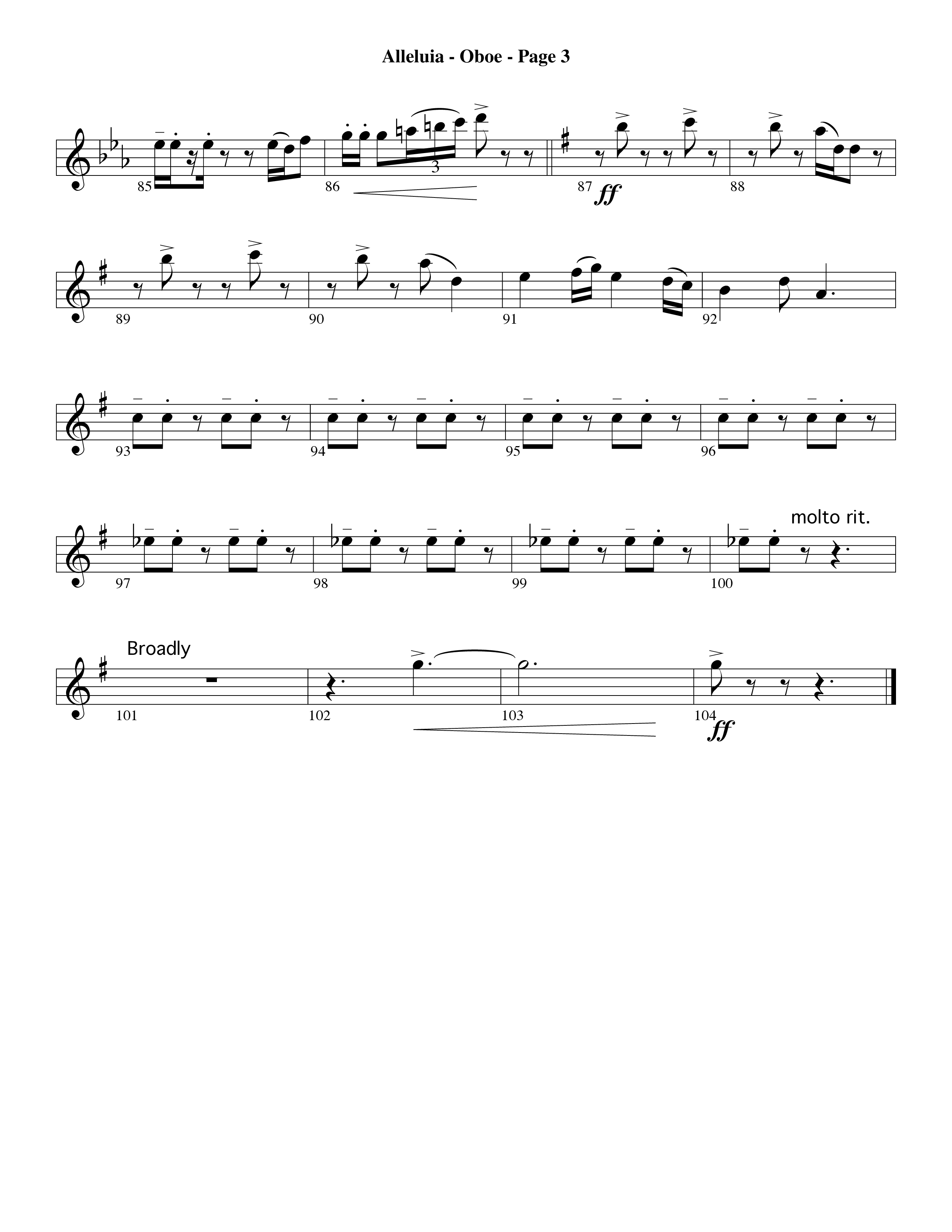 Alleluia (Choral Anthem SATB) Oboe (Word Music Choral / Arr. David Hamilton)