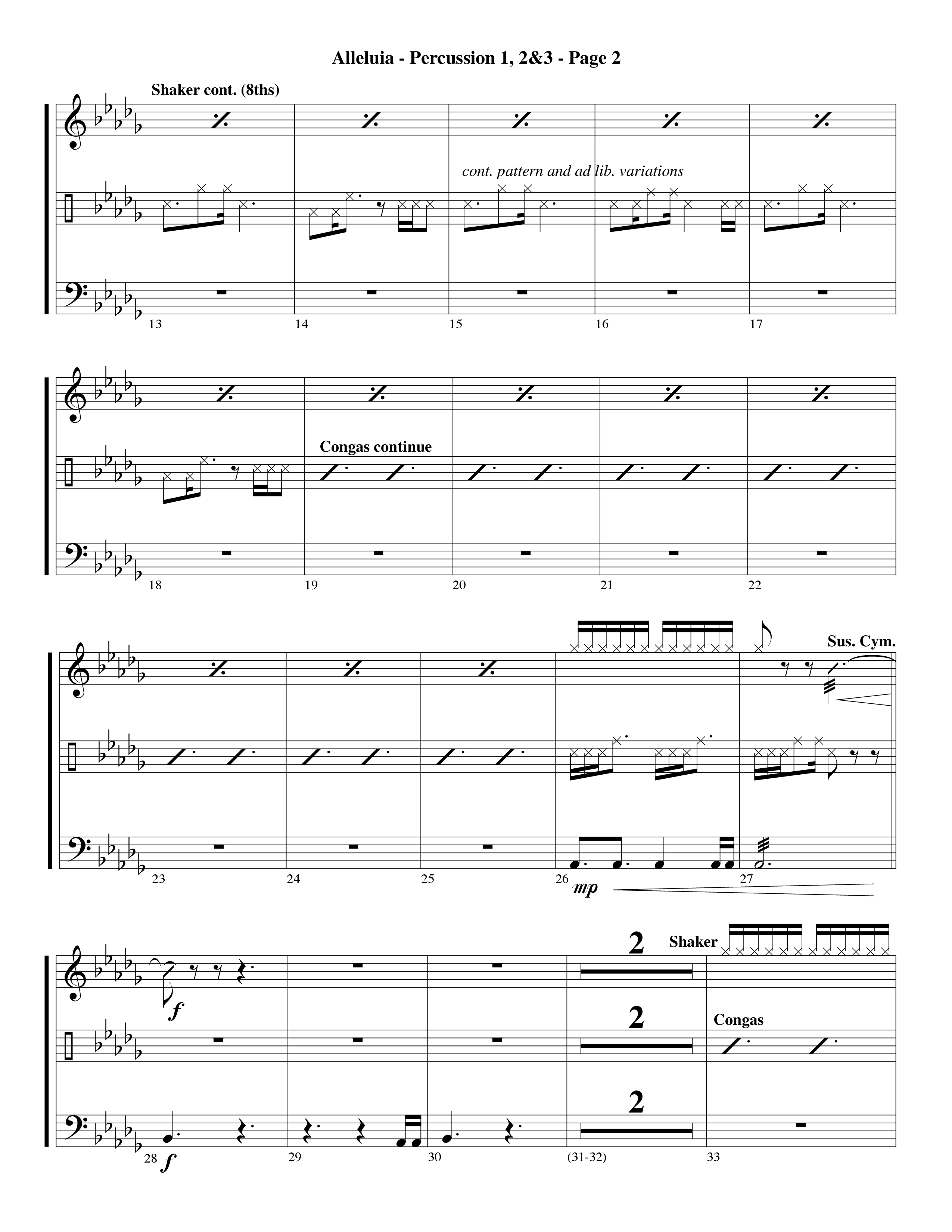 Alleluia (Choral Anthem SATB) Percussion (Word Music Choral / Arr. David Hamilton)