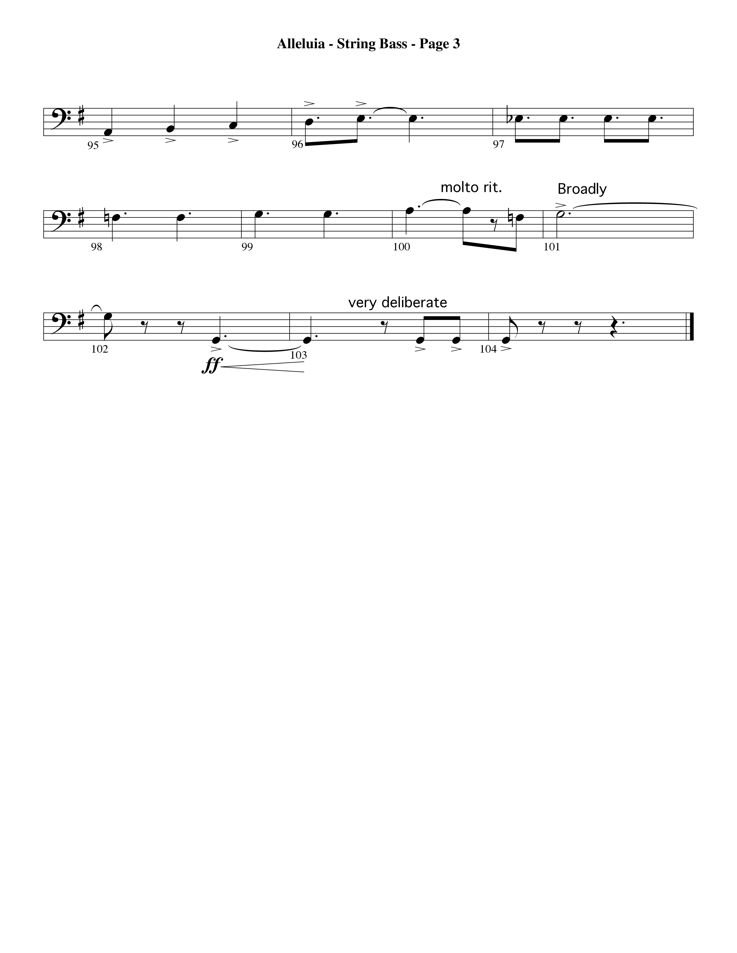 Alleluia (Choral Anthem SATB) String Bass (Word Music Choral / Arr. David Hamilton)