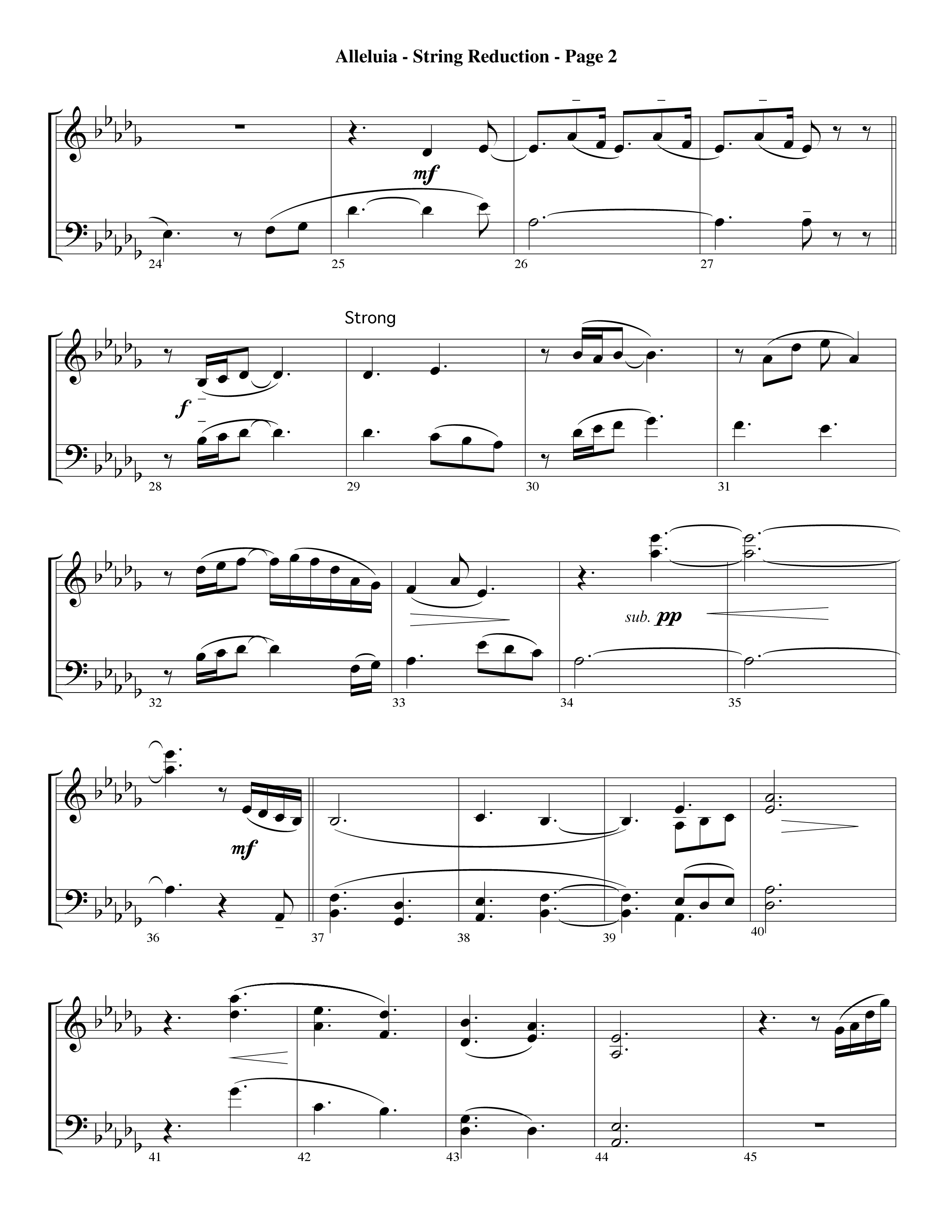 Alleluia (Choral Anthem SATB) String Reduction (Word Music Choral / Arr. David Hamilton)