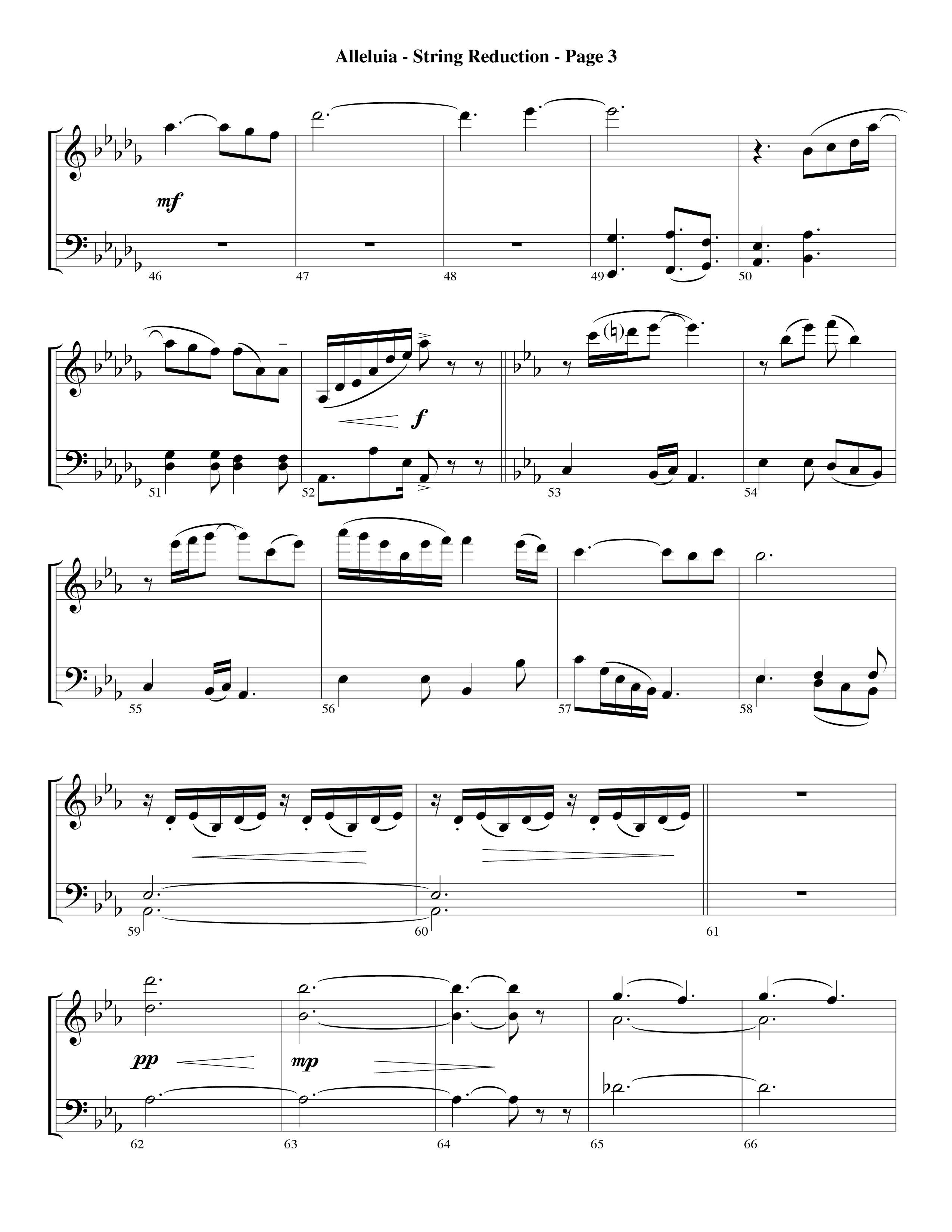Alleluia (Choral Anthem SATB) String Reduction (Word Music Choral / Arr. David Hamilton)