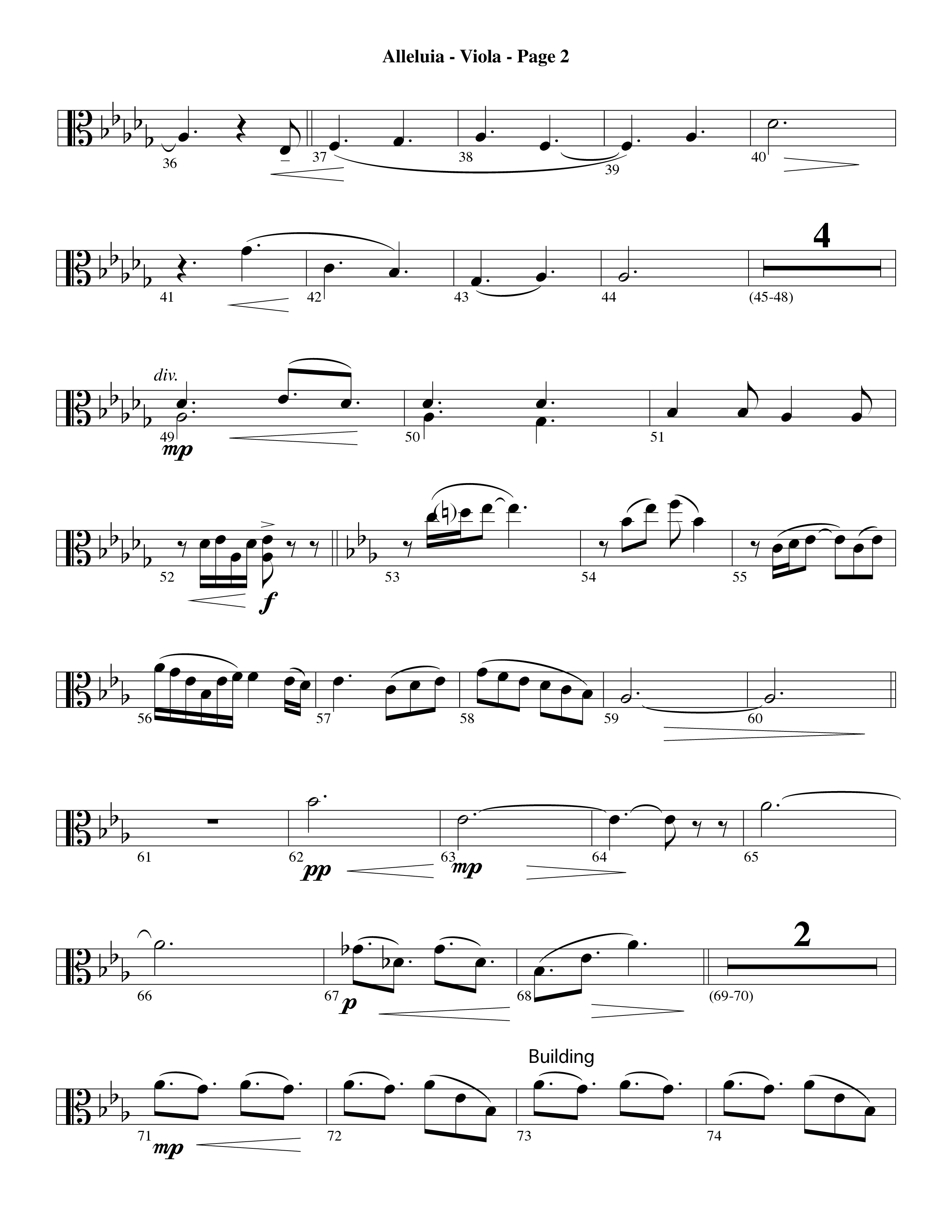 Alleluia (Choral Anthem SATB) Viola (Word Music Choral / Arr. David Hamilton)