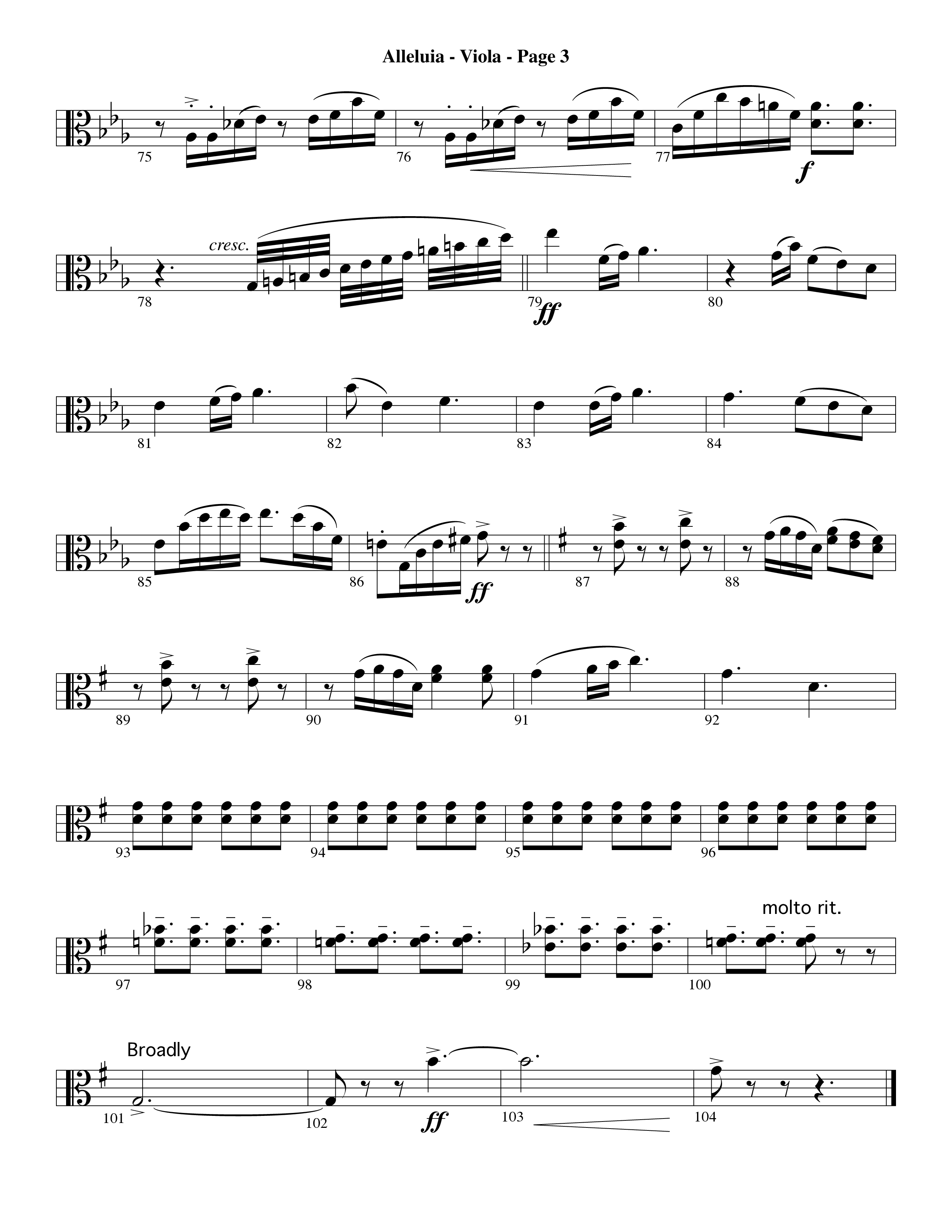 Alleluia (Choral Anthem SATB) Viola (Word Music Choral / Arr. David Hamilton)