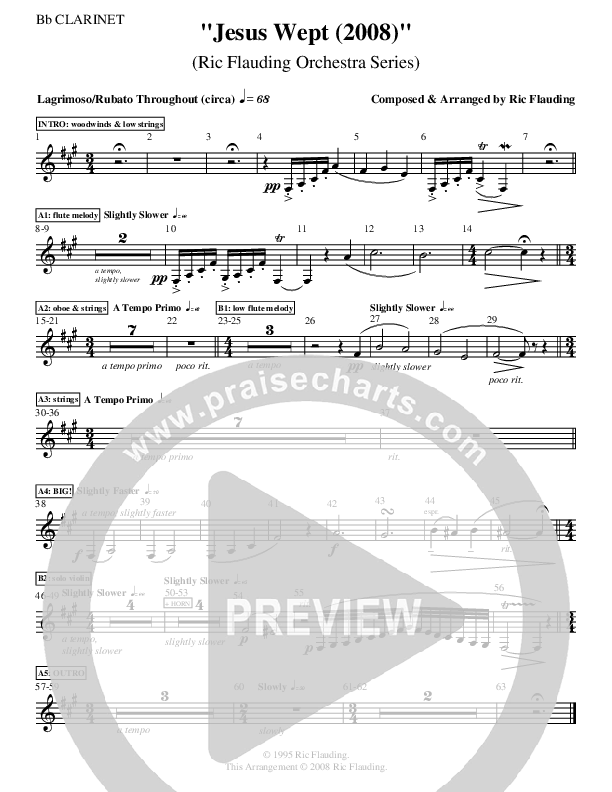 Jesus Wept (Instrumental) Clarinet ()