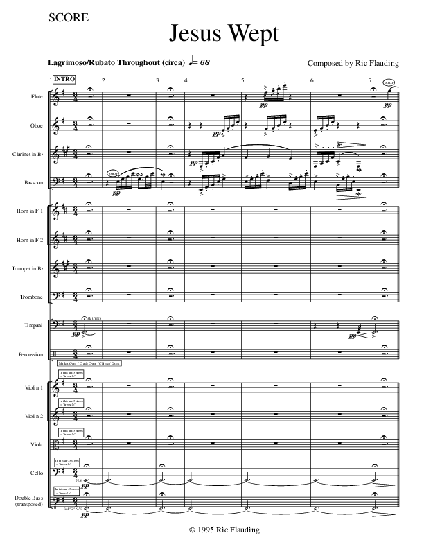 Jesus Wept (Instrumental) Conductor's Score ()