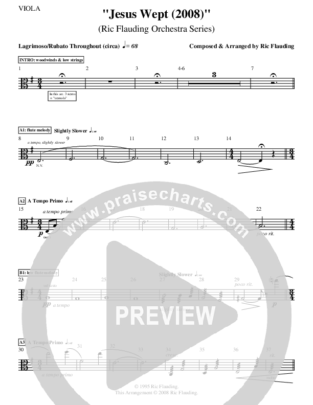 Jesus Wept (Instrumental) Viola ()