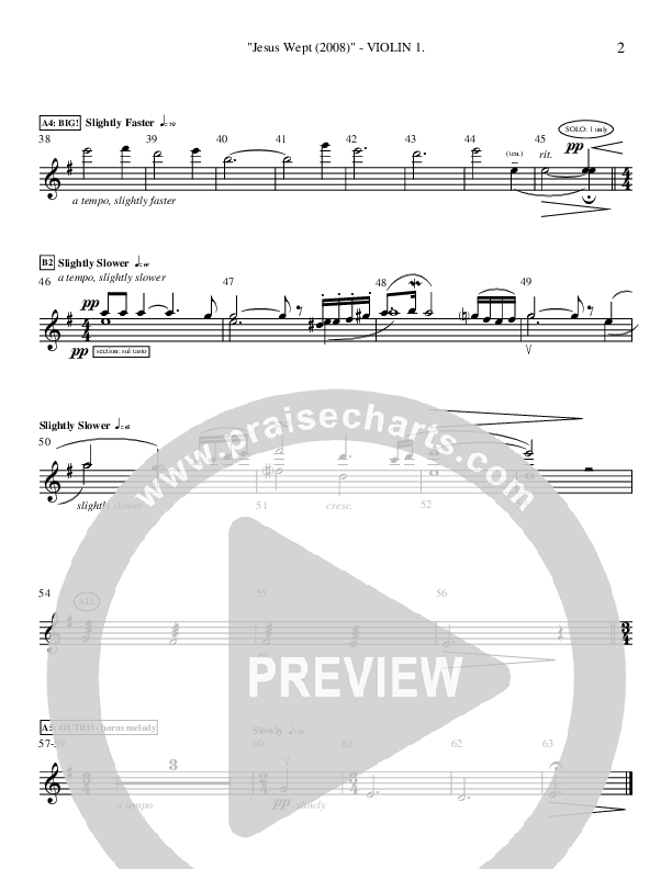 Jesus Wept (Instrumental) Violin 1 ()