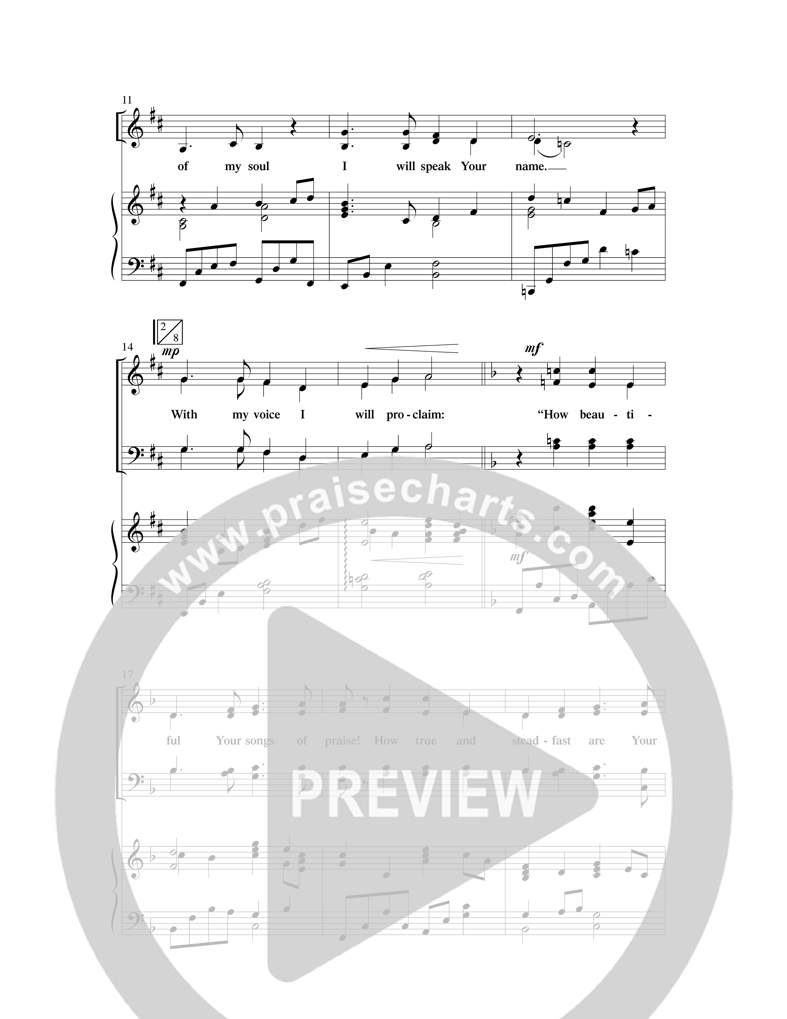 How Beautiful (Your Songs Of Praise) (Choral Anthem SATB) Anthem (SATB/Piano) (Word Music Choral / Arr. David Hamilton / Arr. Ronn Huff)