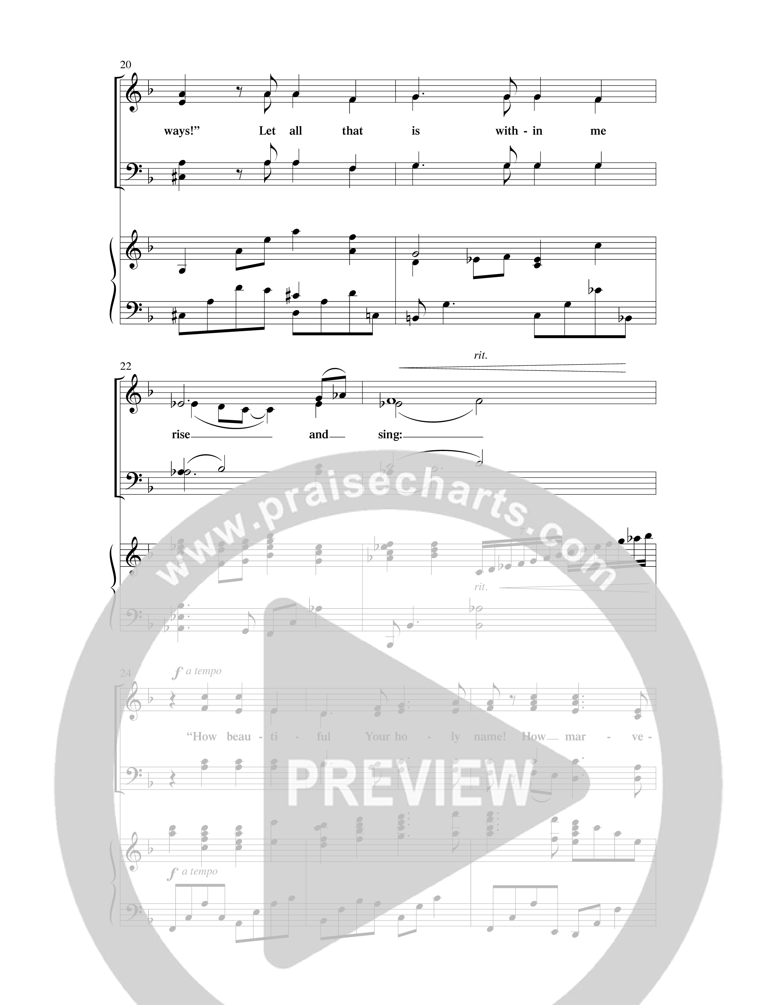 How Beautiful (Your Songs Of Praise) (Choral Anthem SATB) Anthem (SATB/Piano) (Word Music Choral / Arr. David Hamilton / Arr. Ronn Huff)