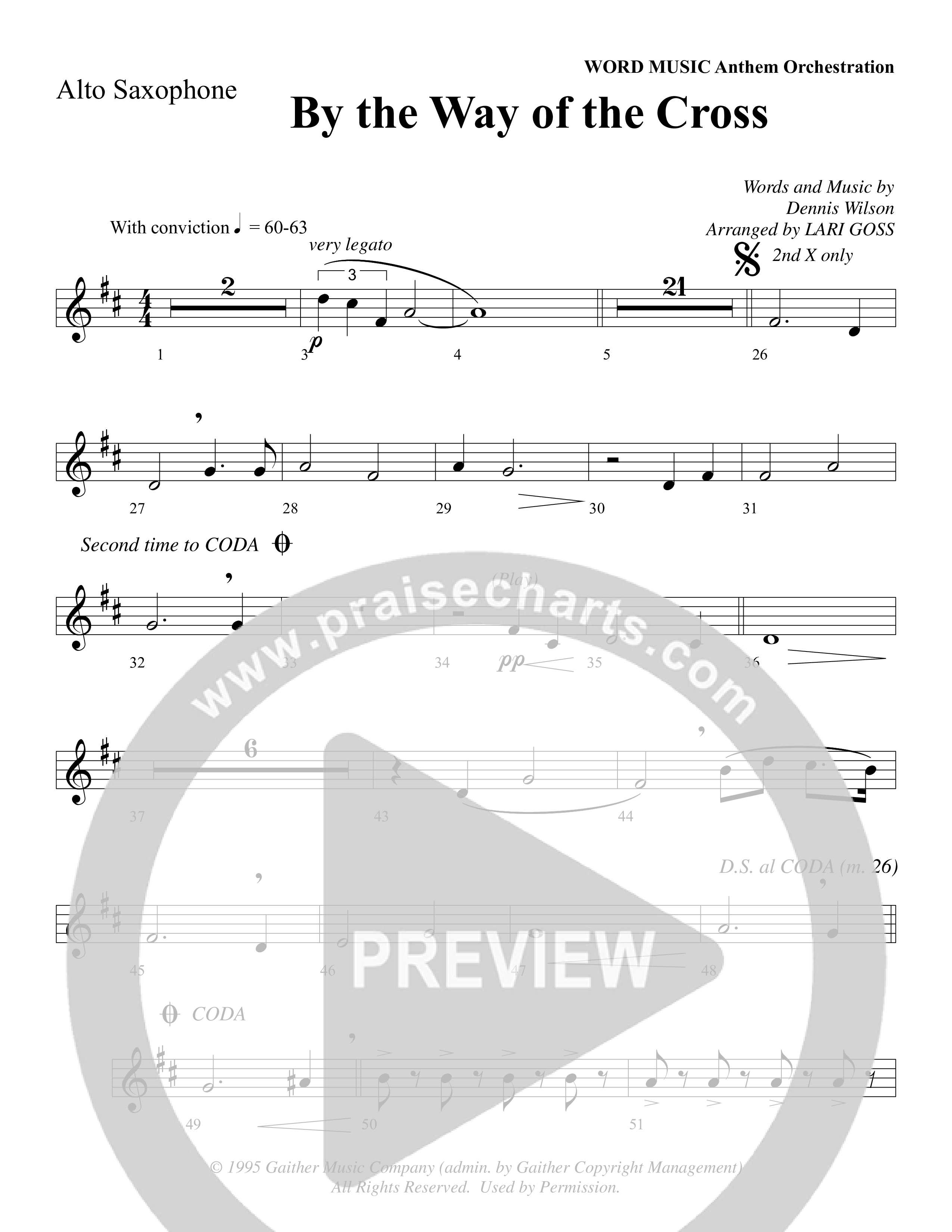 By The Way Of The Cross (Choral Anthem SATB) Alto Sax (Word Music Choral / Arr. Mike Speck / Arr. Lari Goss / Arr. Danny Zaloudik)