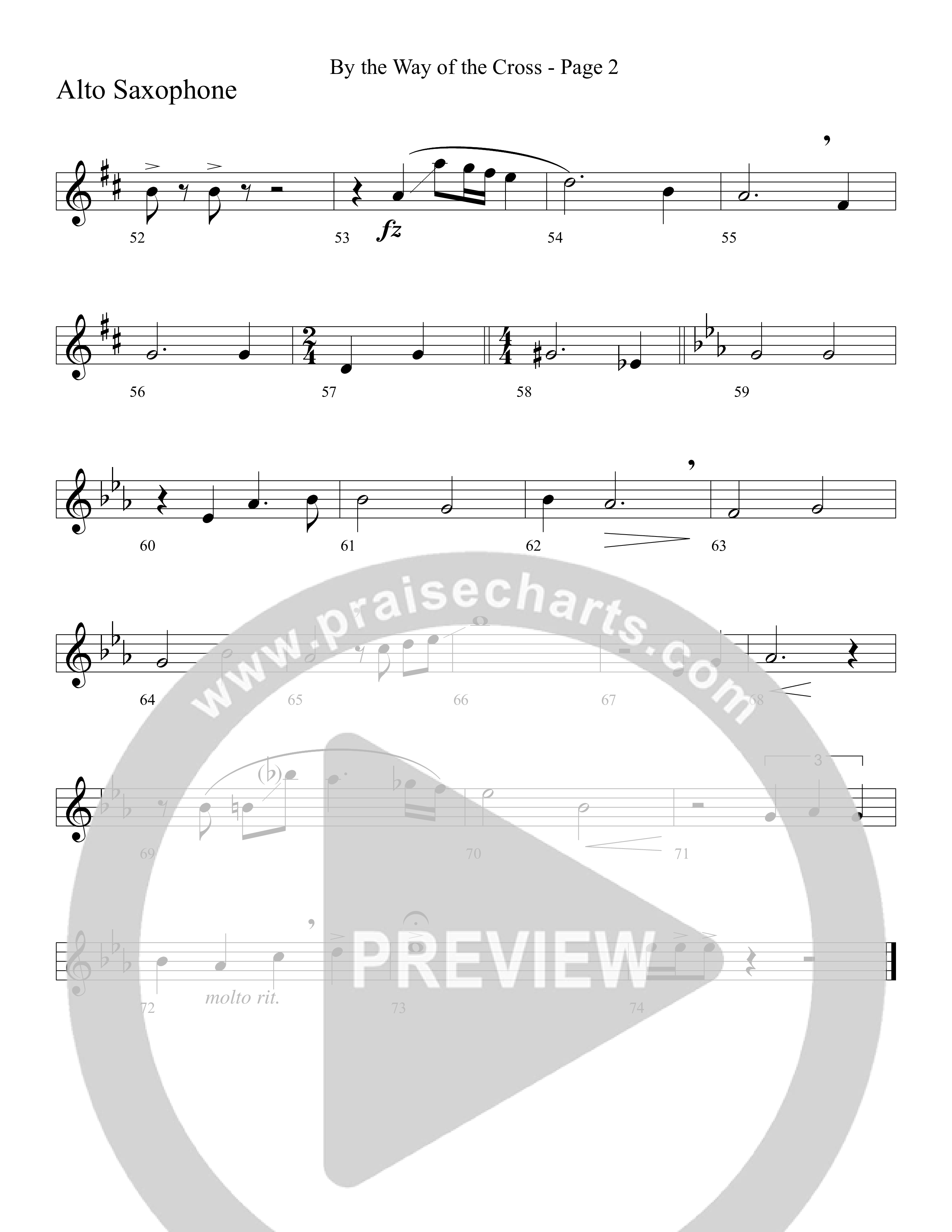 By The Way Of The Cross (Choral Anthem SATB) Alto Sax (Word Music Choral / Arr. Mike Speck / Arr. Lari Goss / Arr. Danny Zaloudik)