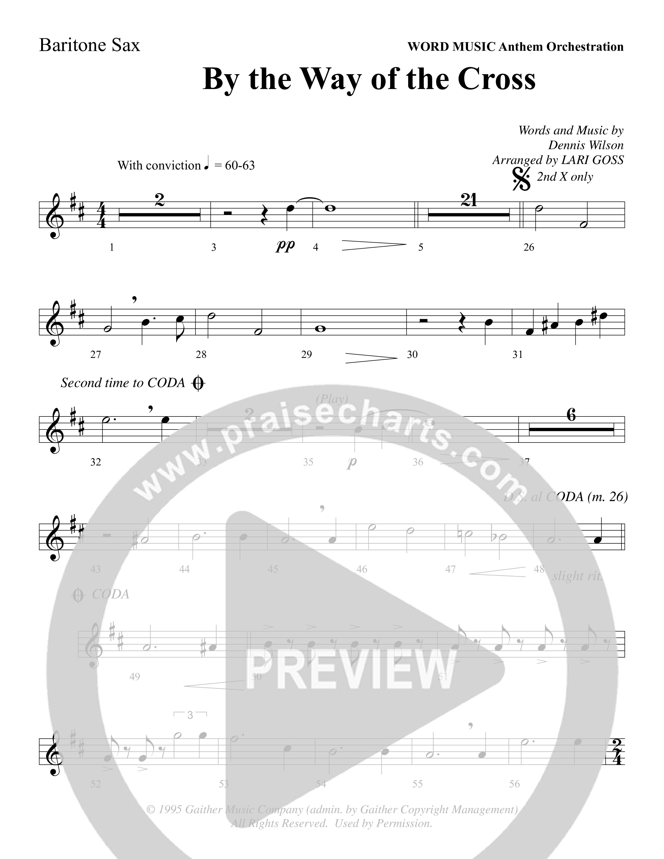 By The Way Of The Cross (Choral Anthem SATB) Bari Sax (Word Music Choral / Arr. Mike Speck / Arr. Lari Goss / Arr. Danny Zaloudik)