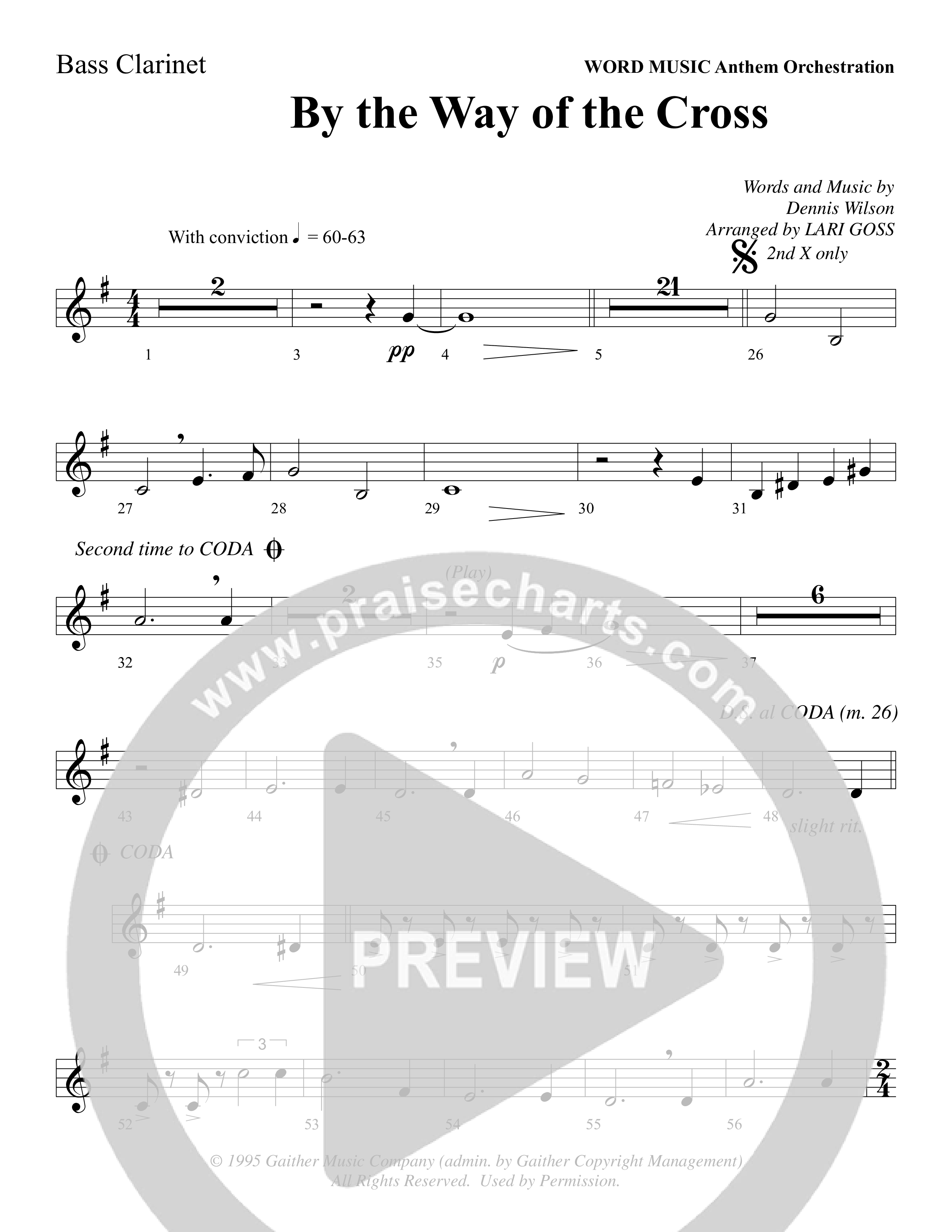 By The Way Of The Cross (Choral Anthem SATB) Bass Clarinet (Word Music Choral / Arr. Mike Speck / Arr. Lari Goss / Arr. Danny Zaloudik)