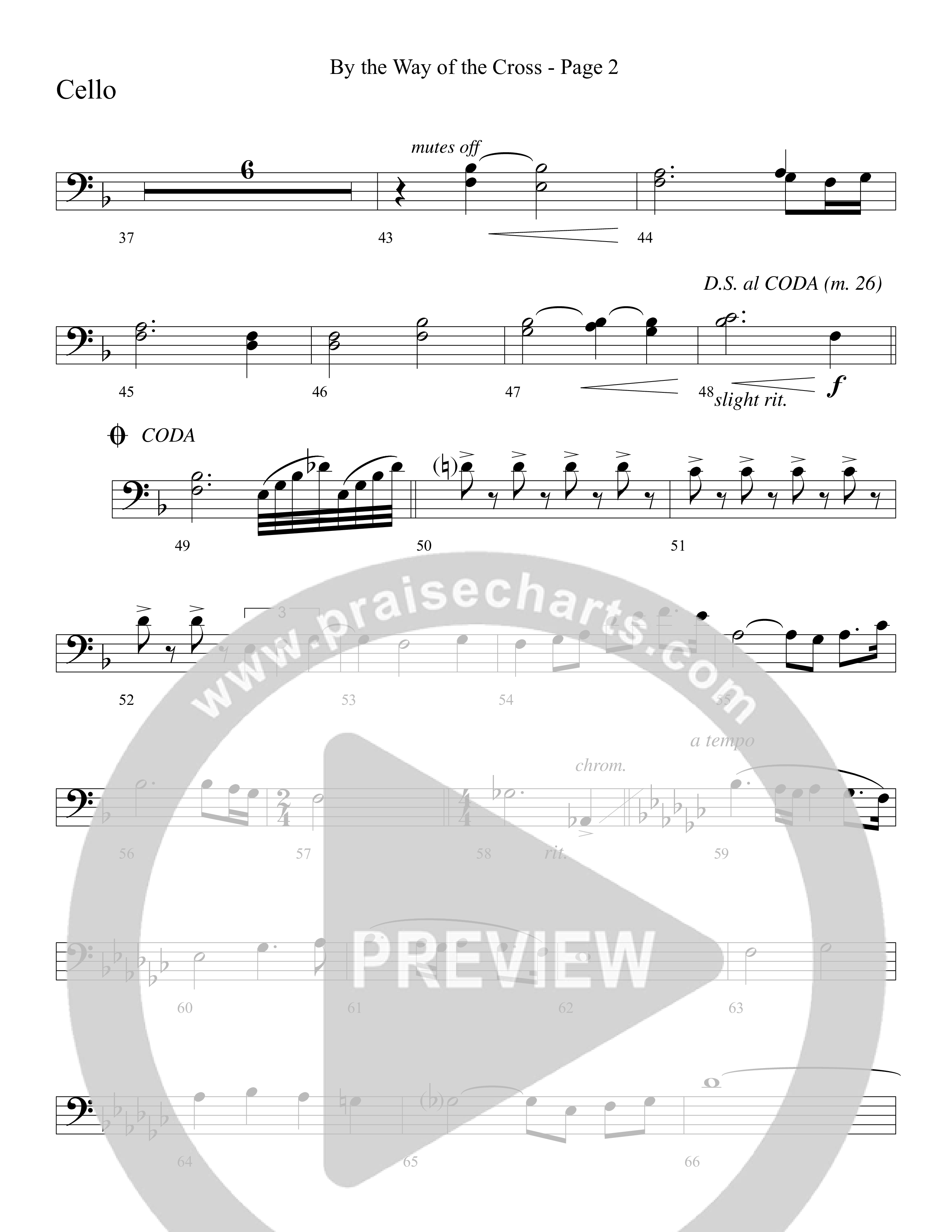 By The Way Of The Cross (Choral Anthem SATB) Cello (Word Music Choral / Arr. Mike Speck / Arr. Lari Goss / Arr. Danny Zaloudik)