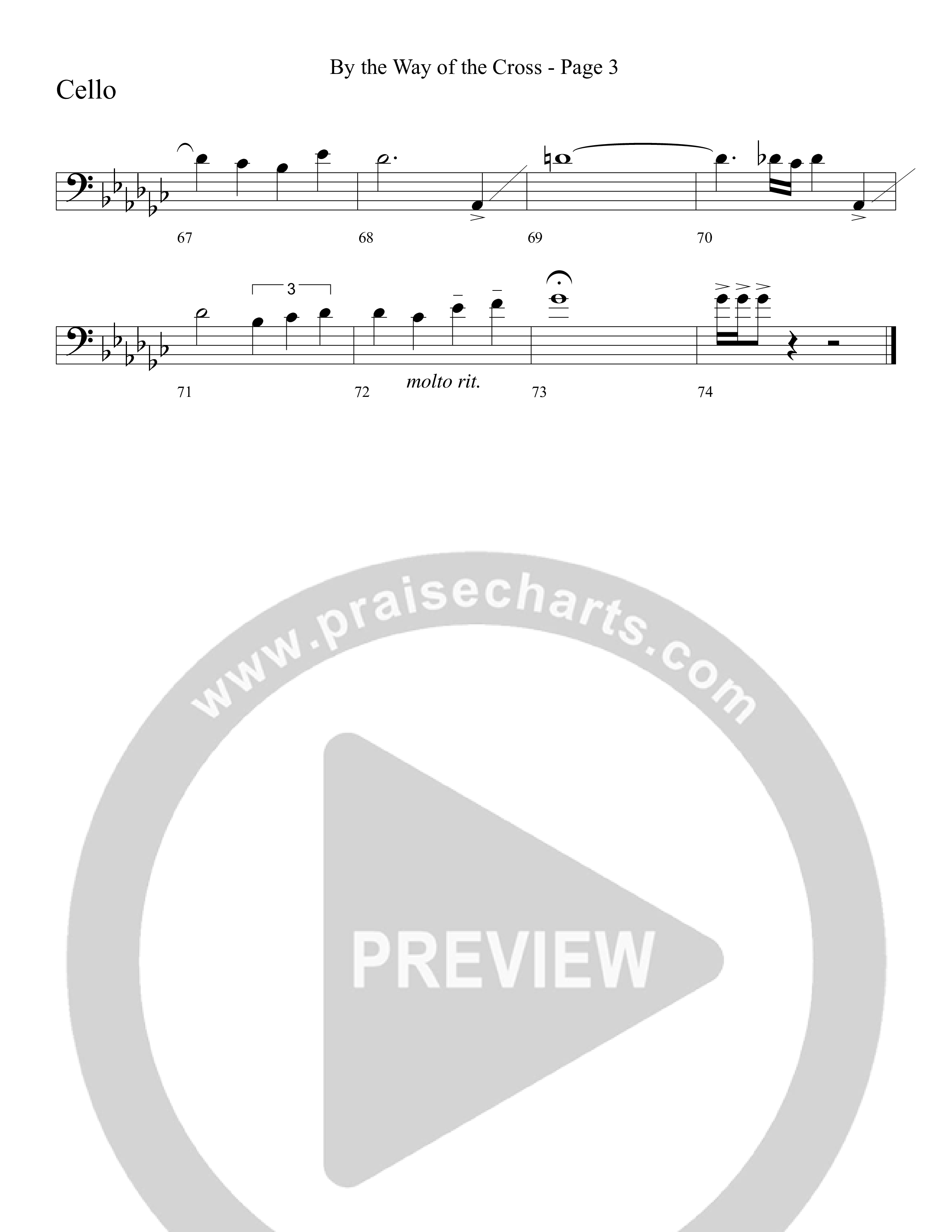 By The Way Of The Cross (Choral Anthem SATB) Cello (Word Music Choral / Arr. Mike Speck / Arr. Lari Goss / Arr. Danny Zaloudik)