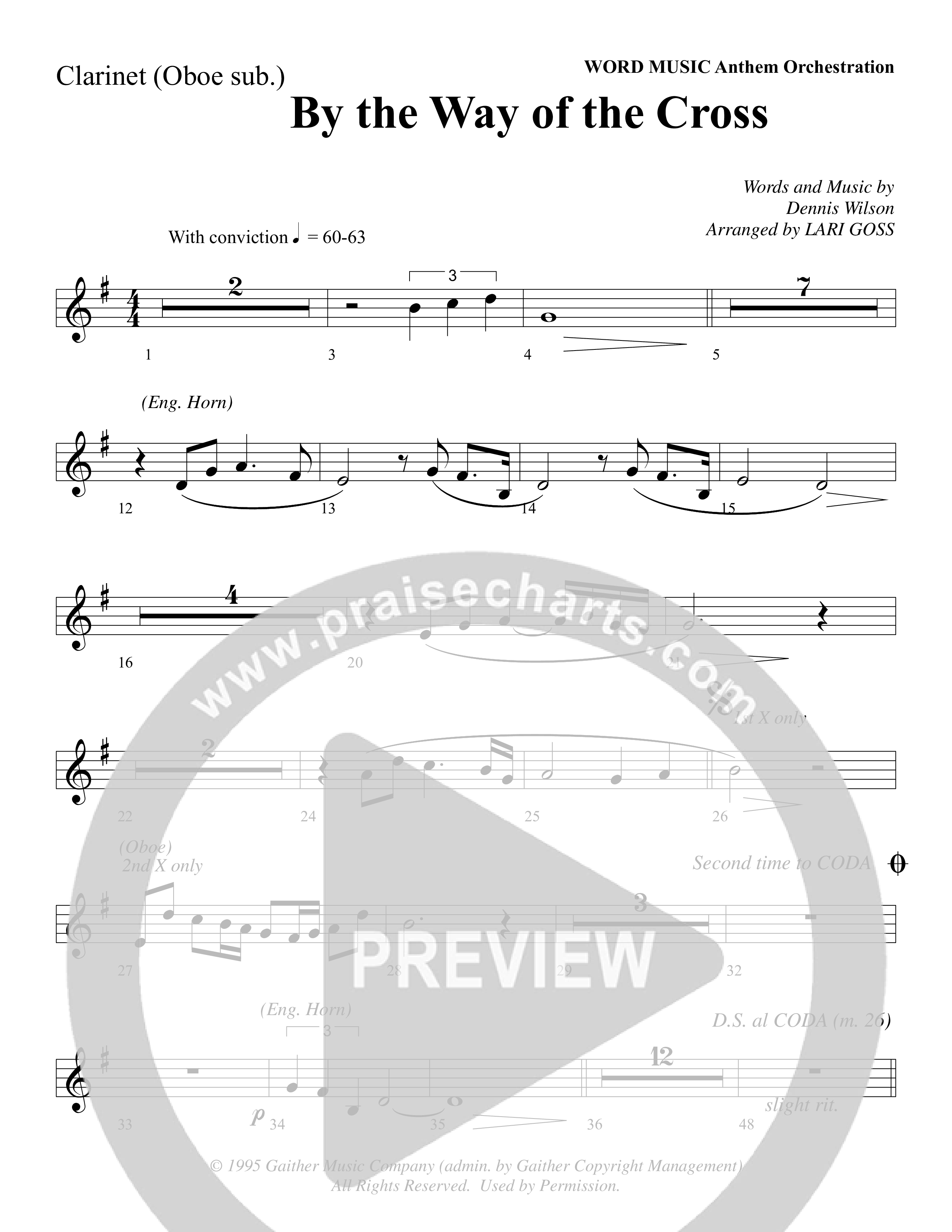 By The Way Of The Cross (Choral Anthem SATB) Clarinet (Word Music Choral / Arr. Mike Speck / Arr. Lari Goss / Arr. Danny Zaloudik)