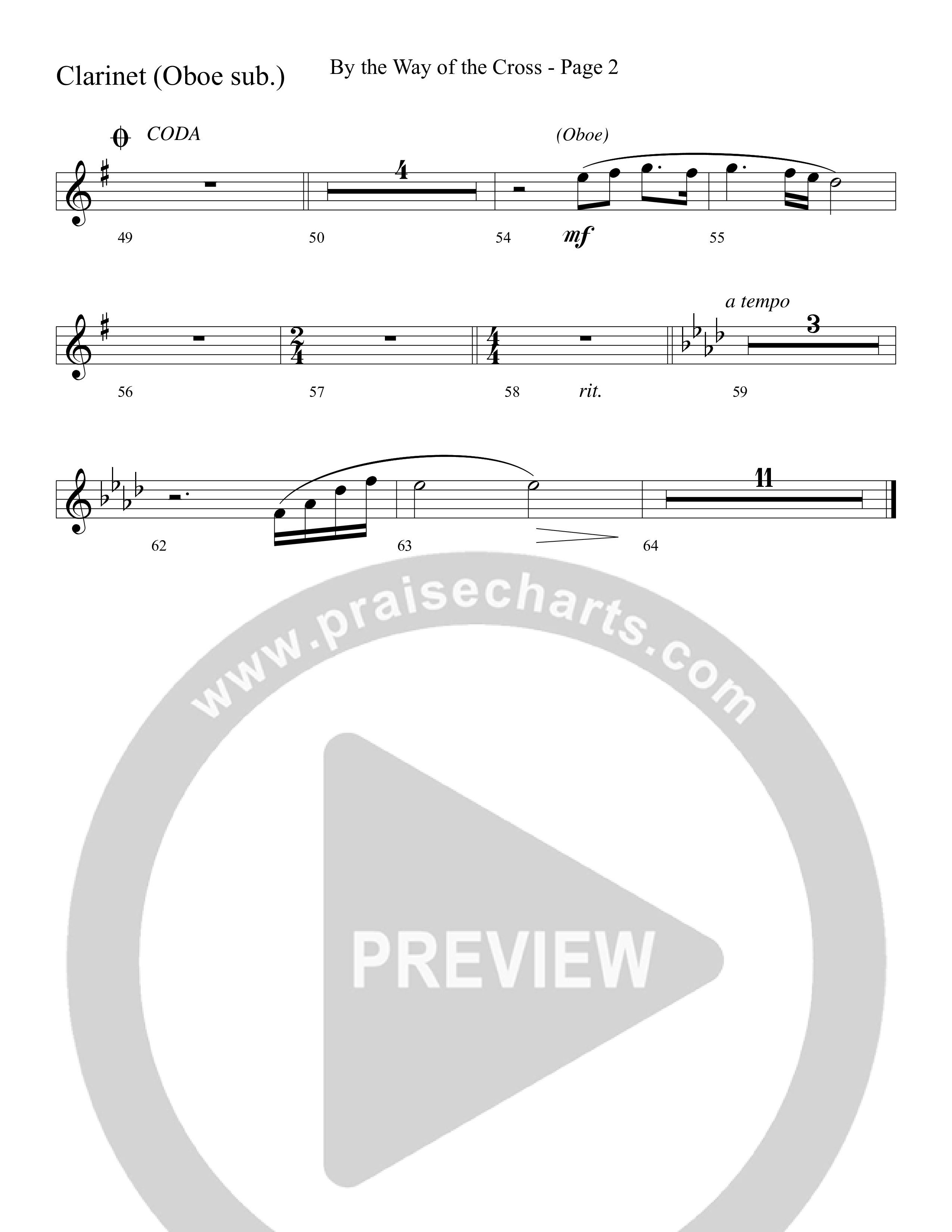 By The Way Of The Cross (Choral Anthem SATB) Clarinet (Word Music Choral / Arr. Mike Speck / Arr. Lari Goss / Arr. Danny Zaloudik)