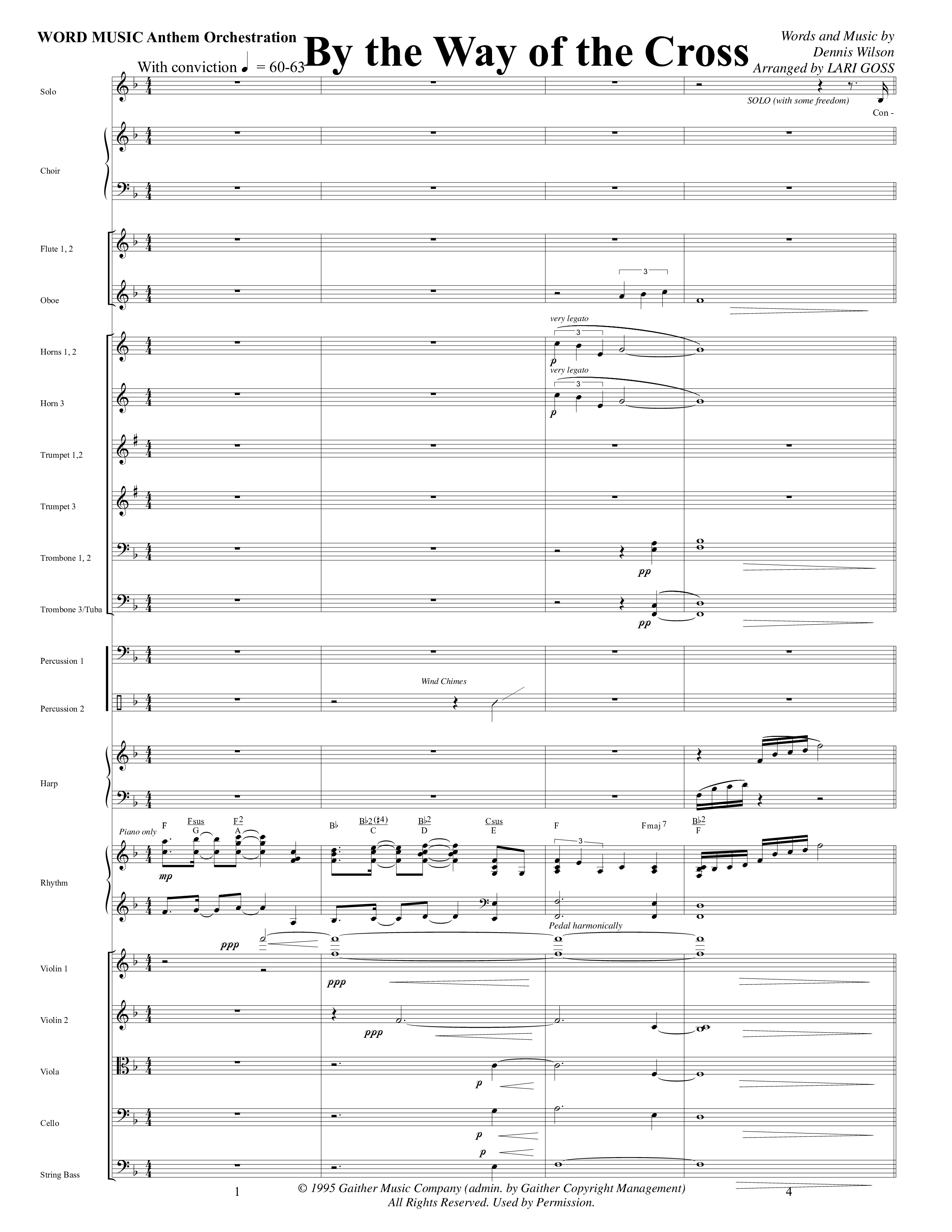 By The Way Of The Cross (Choral Anthem SATB) Orchestration (Word Music Choral / Arr. Mike Speck / Arr. Lari Goss / Arr. Danny Zaloudik)