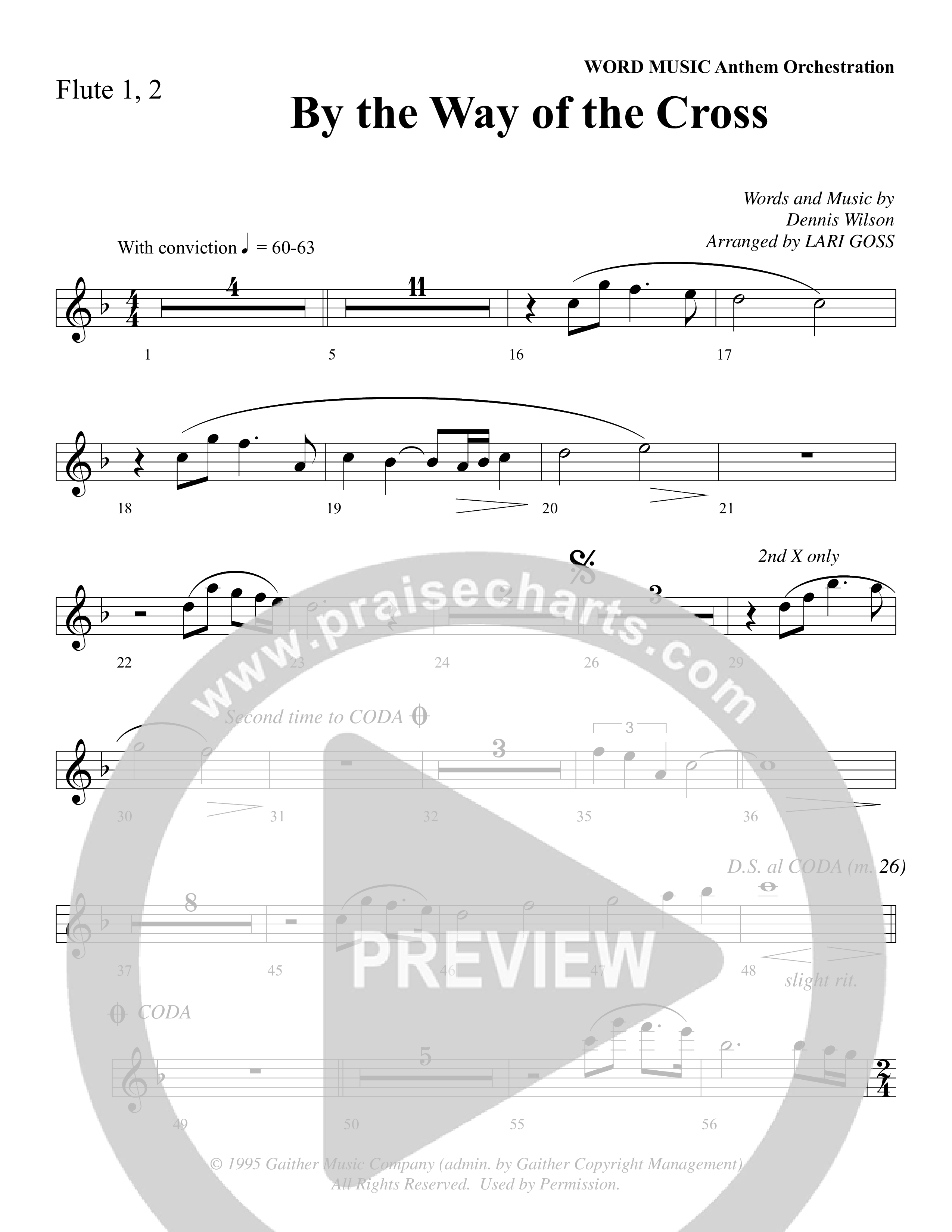 By The Way Of The Cross (Choral Anthem SATB) Flute 1/2 (Word Music Choral / Arr. Mike Speck / Arr. Lari Goss / Arr. Danny Zaloudik)