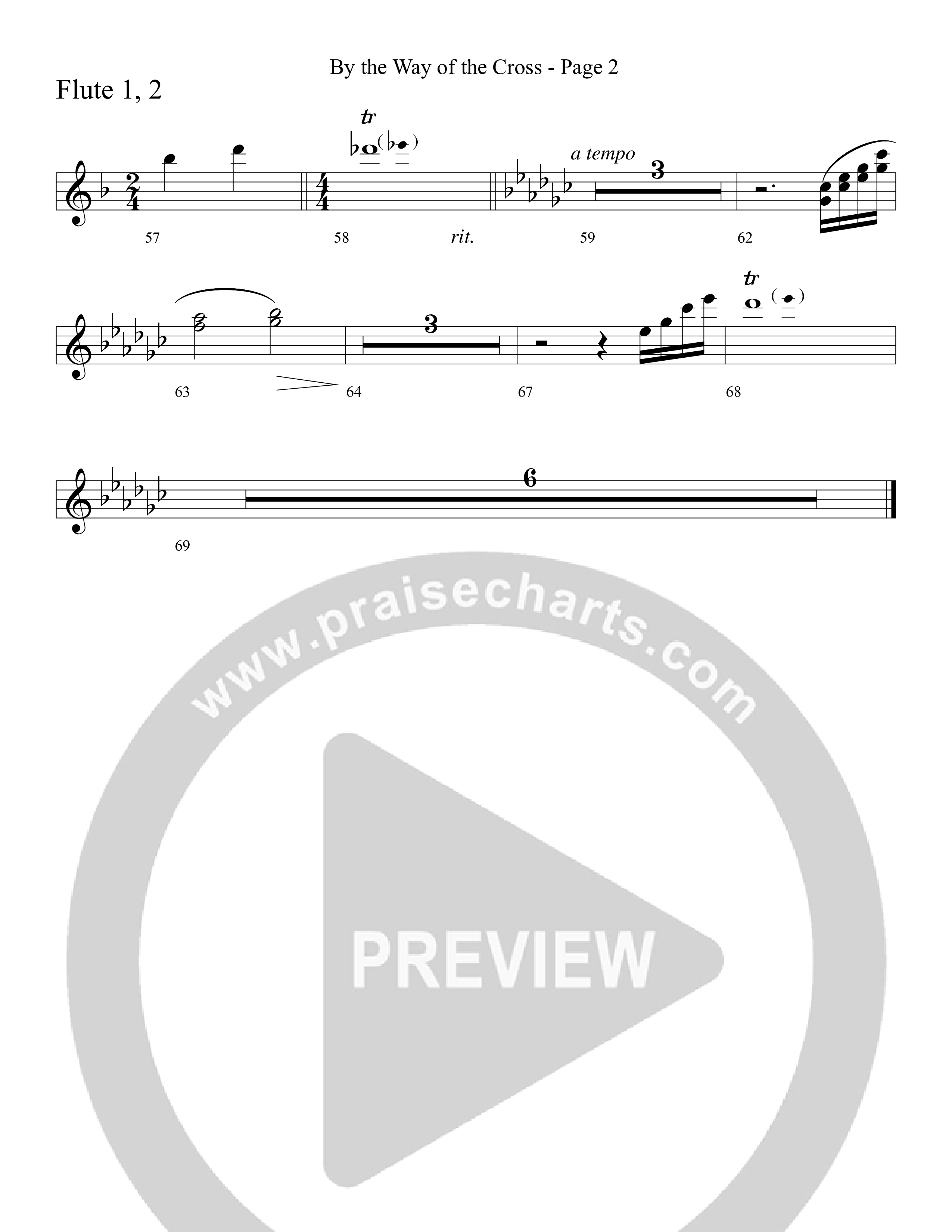 By The Way Of The Cross (Choral Anthem SATB) Flute 1/2 (Word Music Choral / Arr. Mike Speck / Arr. Lari Goss / Arr. Danny Zaloudik)