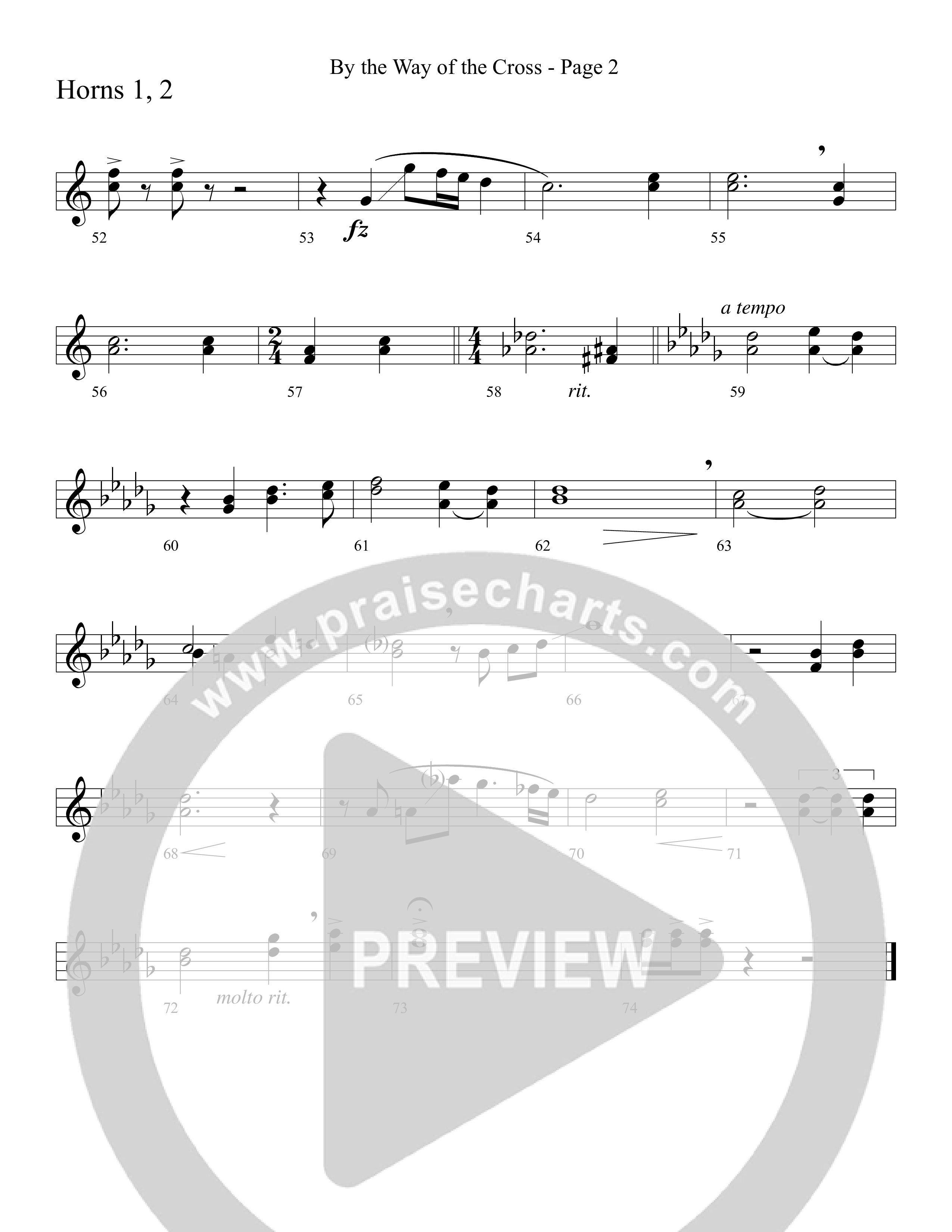 By The Way Of The Cross (Choral Anthem SATB) French Horn 1/2 (Word Music Choral / Arr. Mike Speck / Arr. Lari Goss / Arr. Danny Zaloudik)