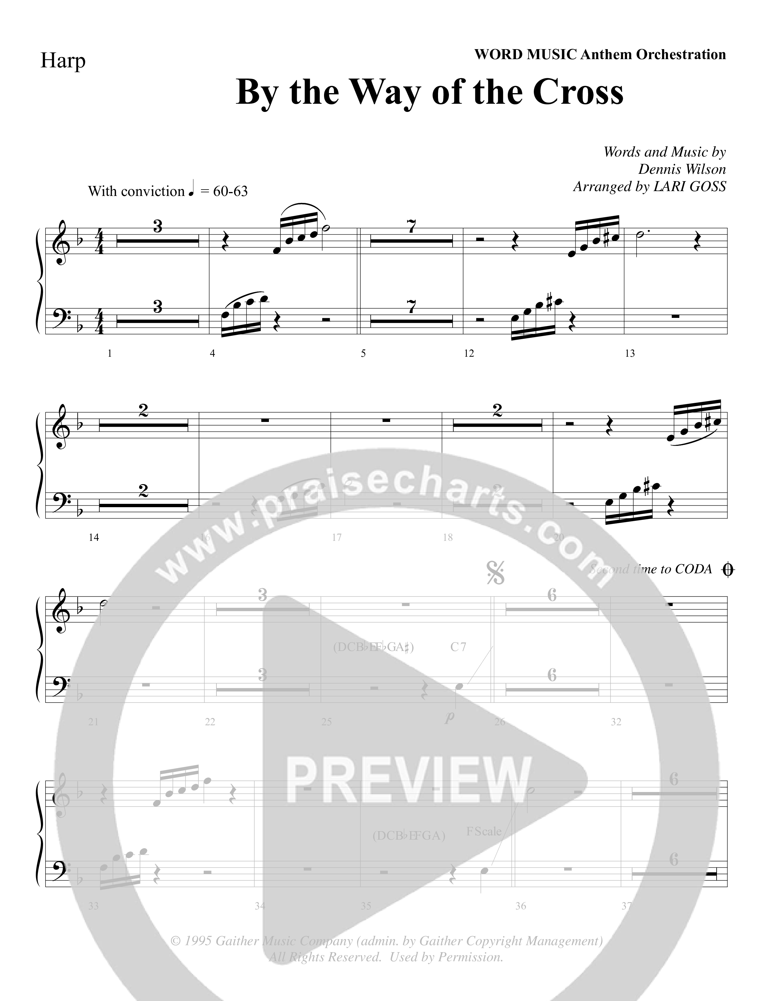 By The Way Of The Cross (Choral Anthem SATB) Harp (Word Music Choral / Arr. Mike Speck / Arr. Lari Goss / Arr. Danny Zaloudik)