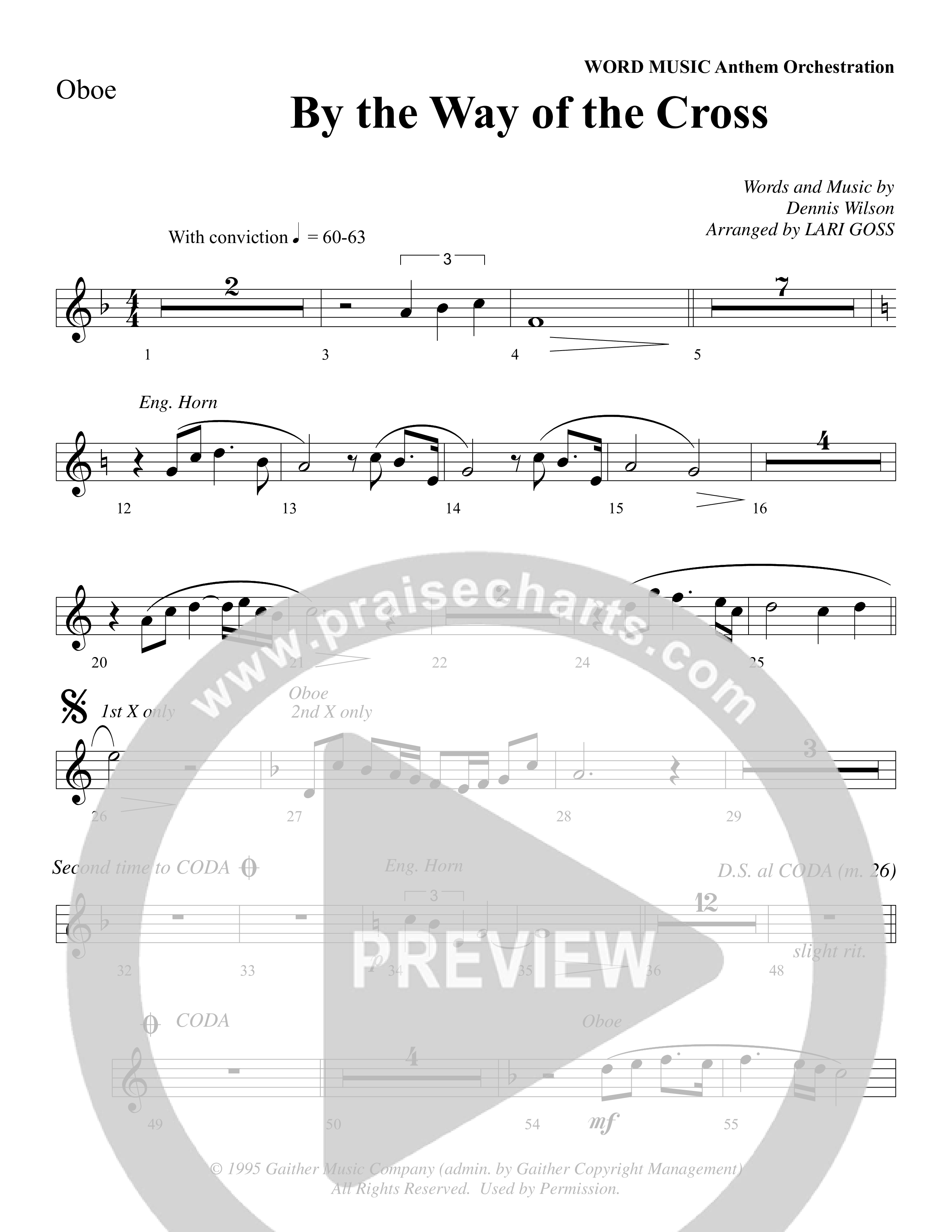 By The Way Of The Cross (Choral Anthem SATB) Oboe (Word Music Choral / Arr. Mike Speck / Arr. Lari Goss / Arr. Danny Zaloudik)