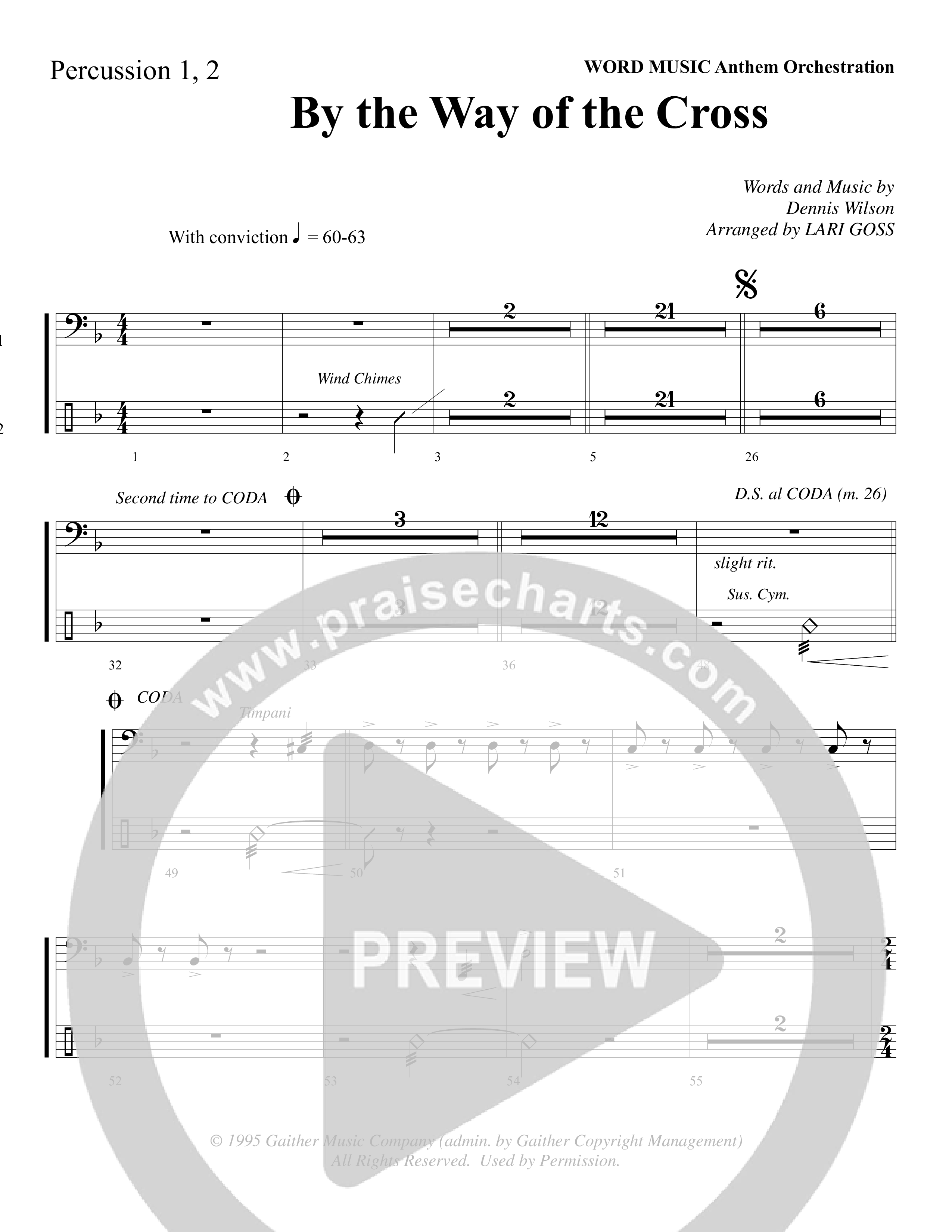 By The Way Of The Cross (Choral Anthem SATB) Percussion 1/2 (Word Music Choral / Arr. Mike Speck / Arr. Lari Goss / Arr. Danny Zaloudik)