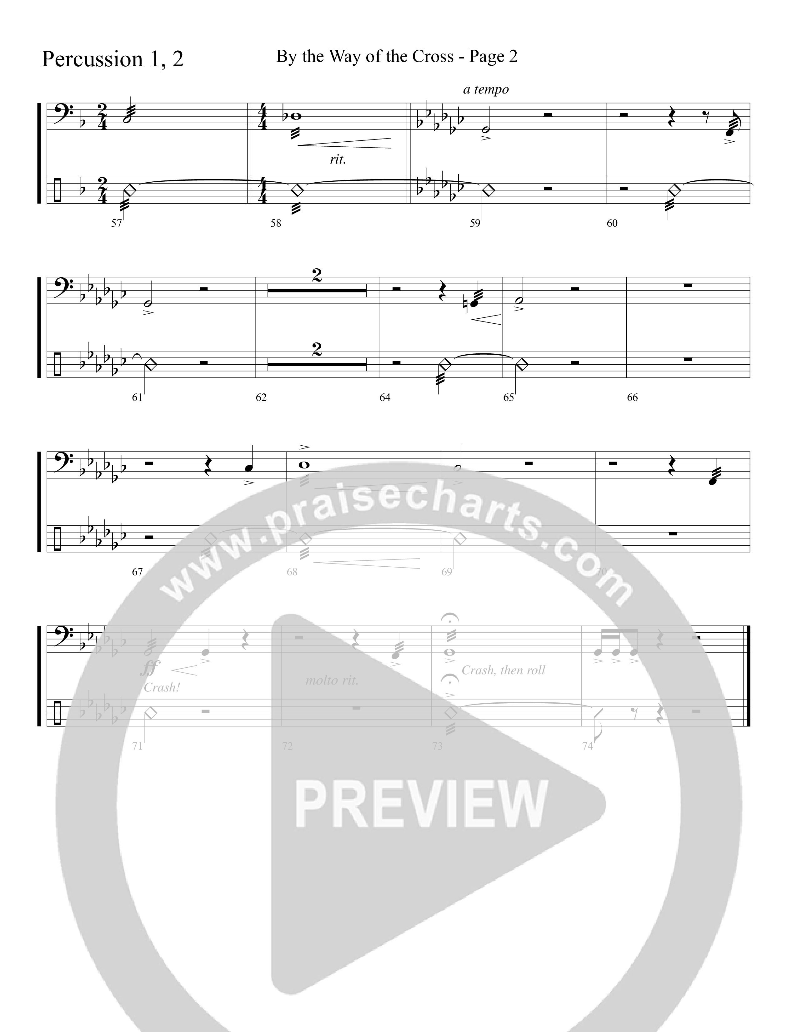 By The Way Of The Cross (Choral Anthem SATB) Percussion 1/2 (Word Music Choral / Arr. Mike Speck / Arr. Lari Goss / Arr. Danny Zaloudik)