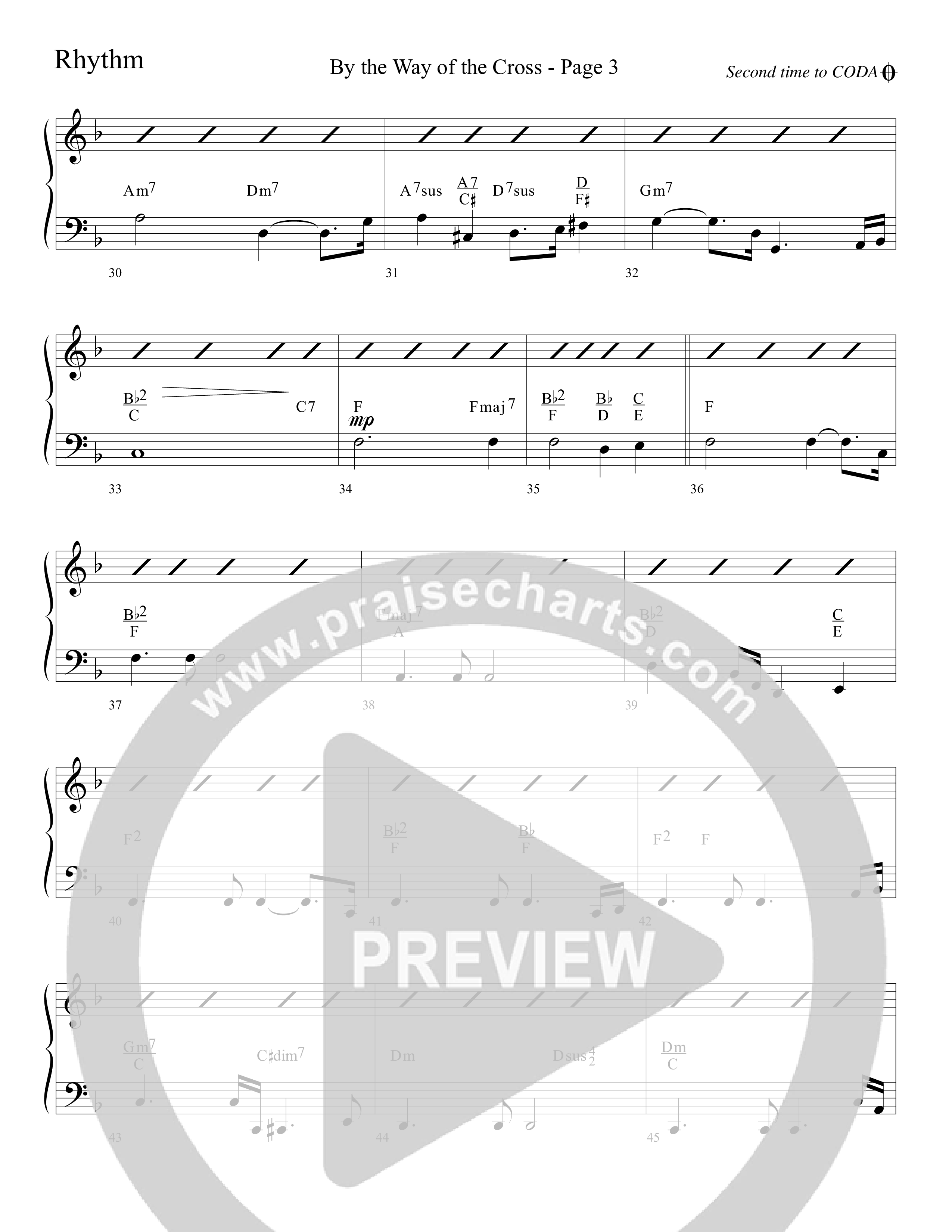 By The Way Of The Cross (Choral Anthem SATB) Rhythm Chart (Word Music Choral / Arr. Mike Speck / Arr. Lari Goss / Arr. Danny Zaloudik)