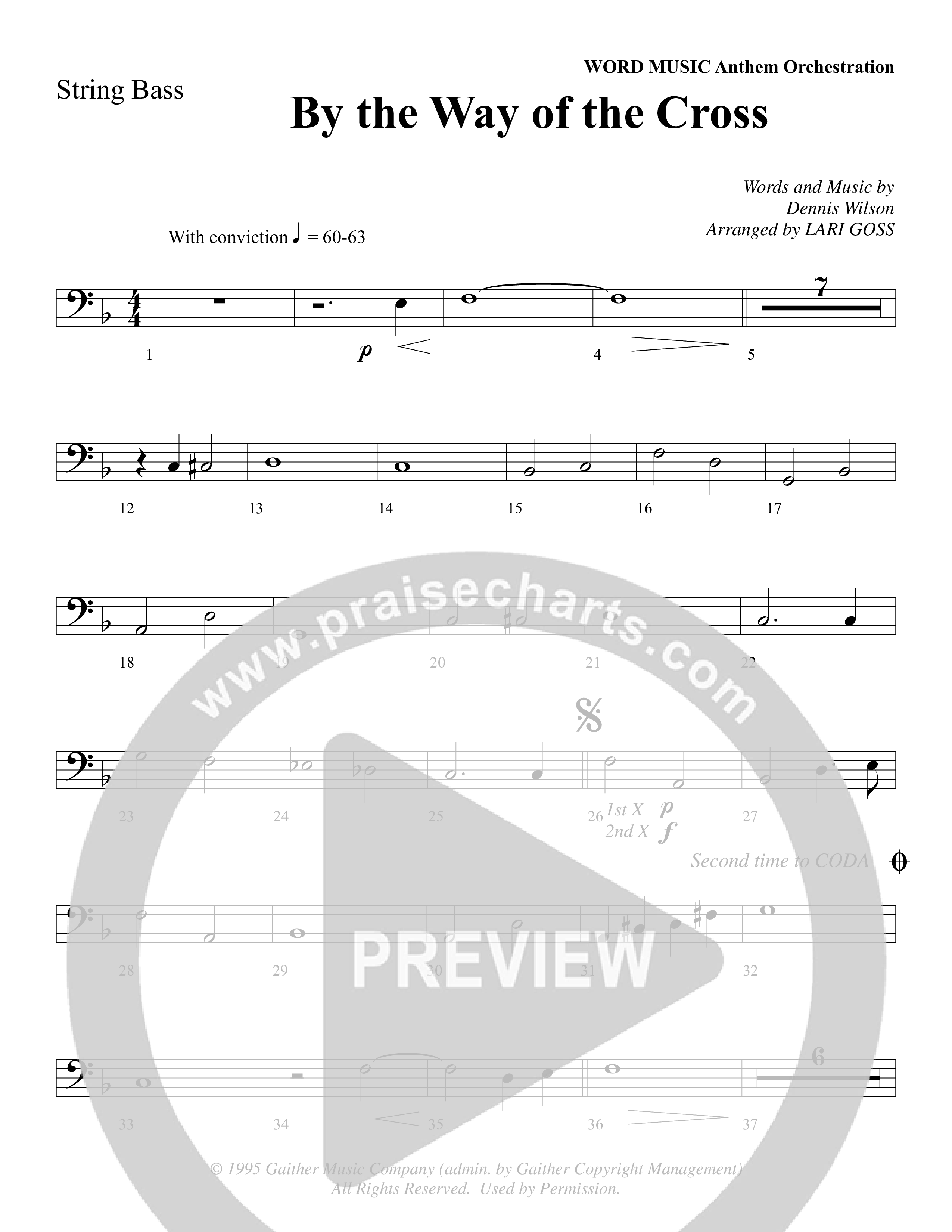 By The Way Of The Cross (Choral Anthem SATB) String Bass (Word Music Choral / Arr. Mike Speck / Arr. Lari Goss / Arr. Danny Zaloudik)