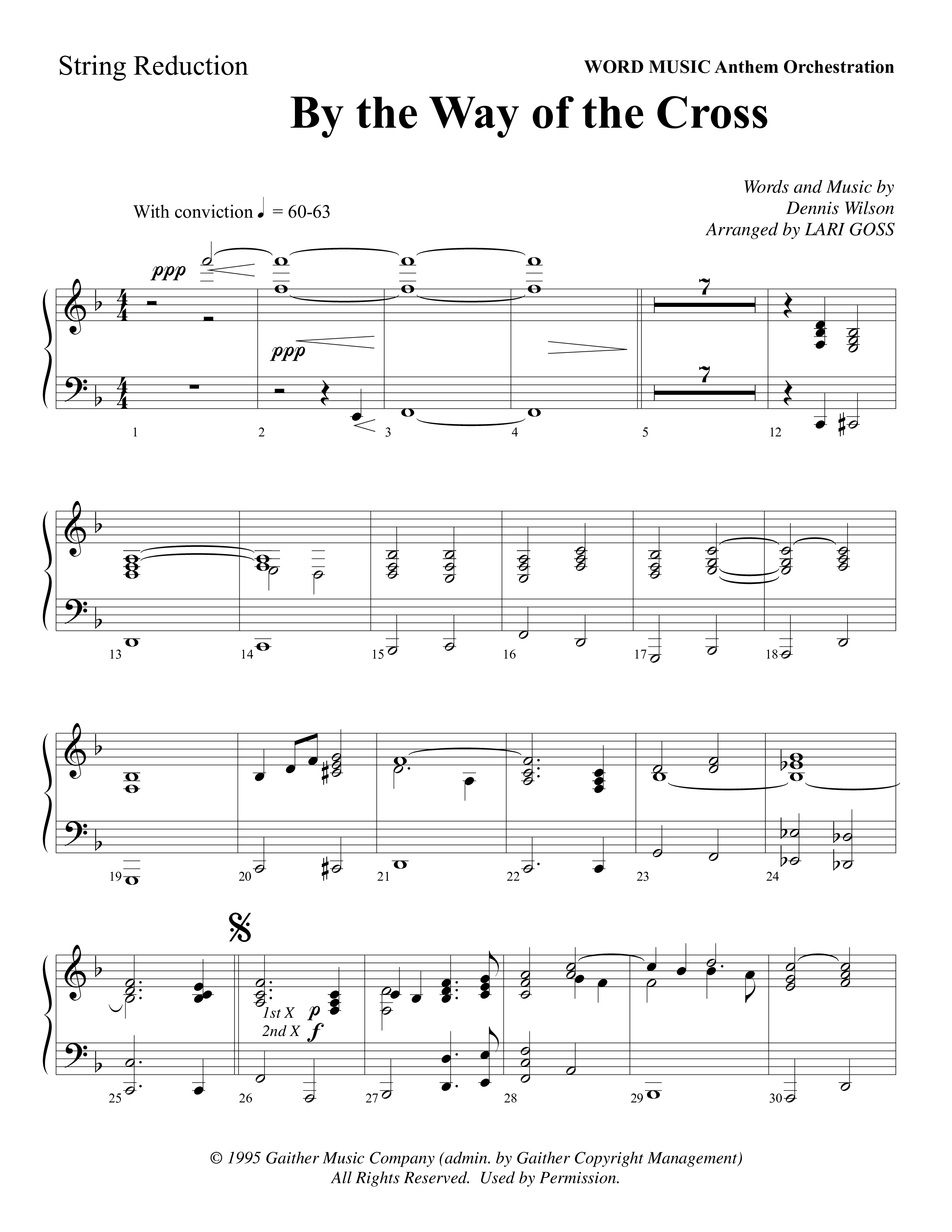 By The Way Of The Cross (Choral Anthem SATB) String Reduction (Word Music Choral / Arr. Mike Speck / Arr. Lari Goss / Arr. Danny Zaloudik)