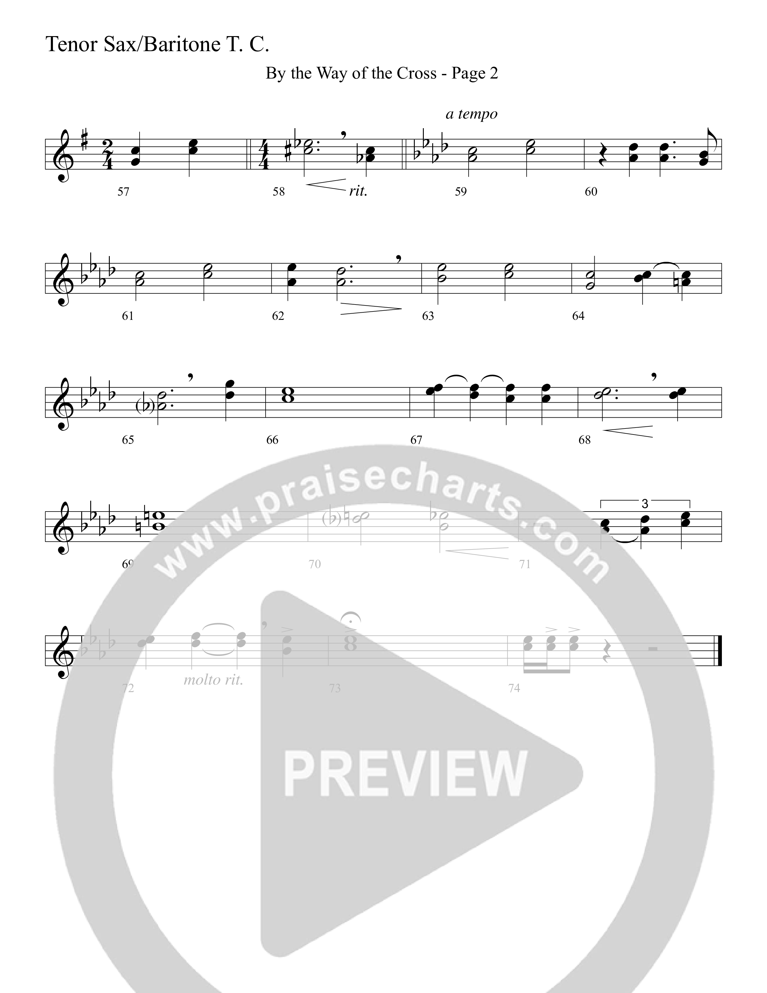 By The Way Of The Cross (Choral Anthem SATB) Tenor Sax/Baritone T.C. (Word Music Choral / Arr. Mike Speck / Arr. Lari Goss / Arr. Danny Zaloudik)