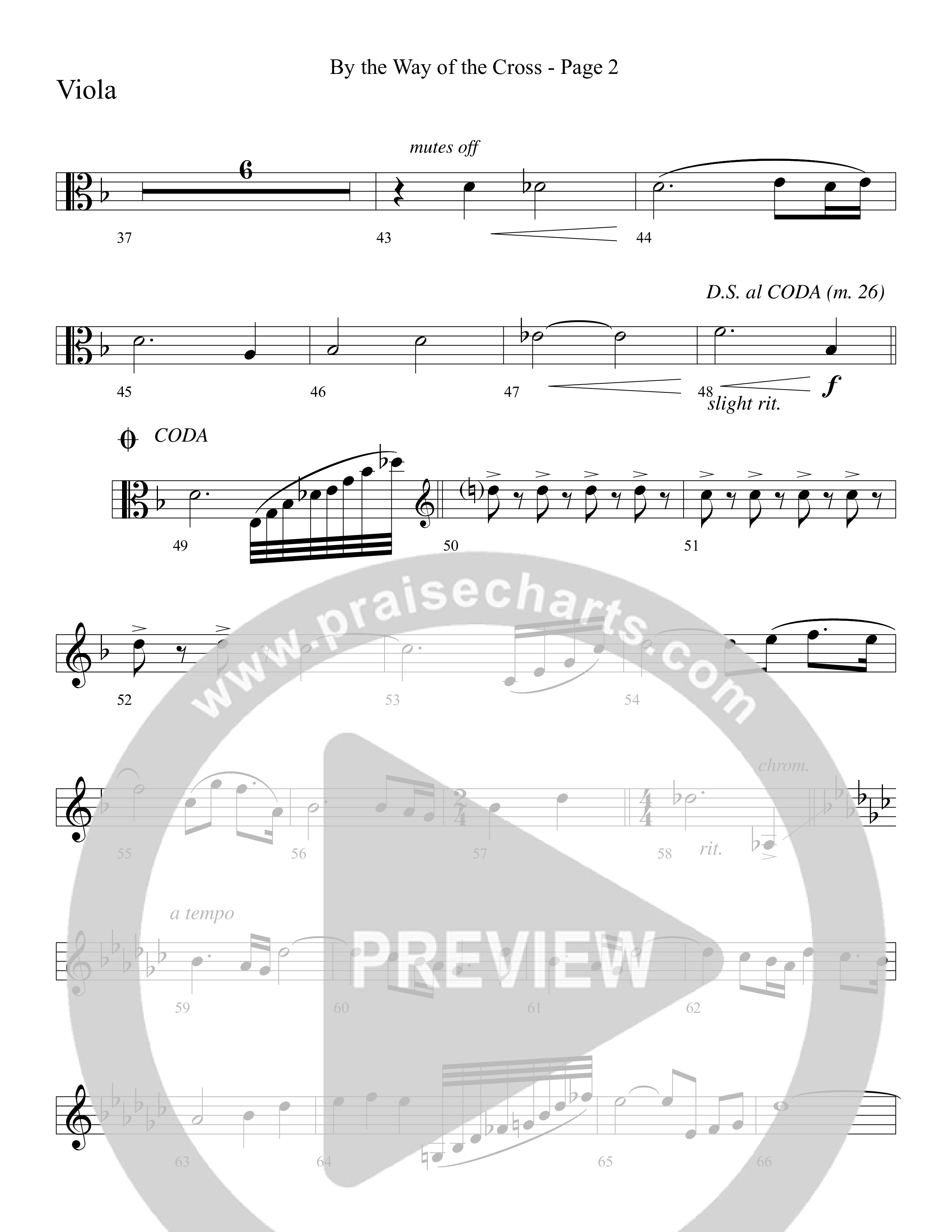 By The Way Of The Cross (Choral Anthem SATB) Viola (Word Music Choral / Arr. Mike Speck / Arr. Lari Goss / Arr. Danny Zaloudik)