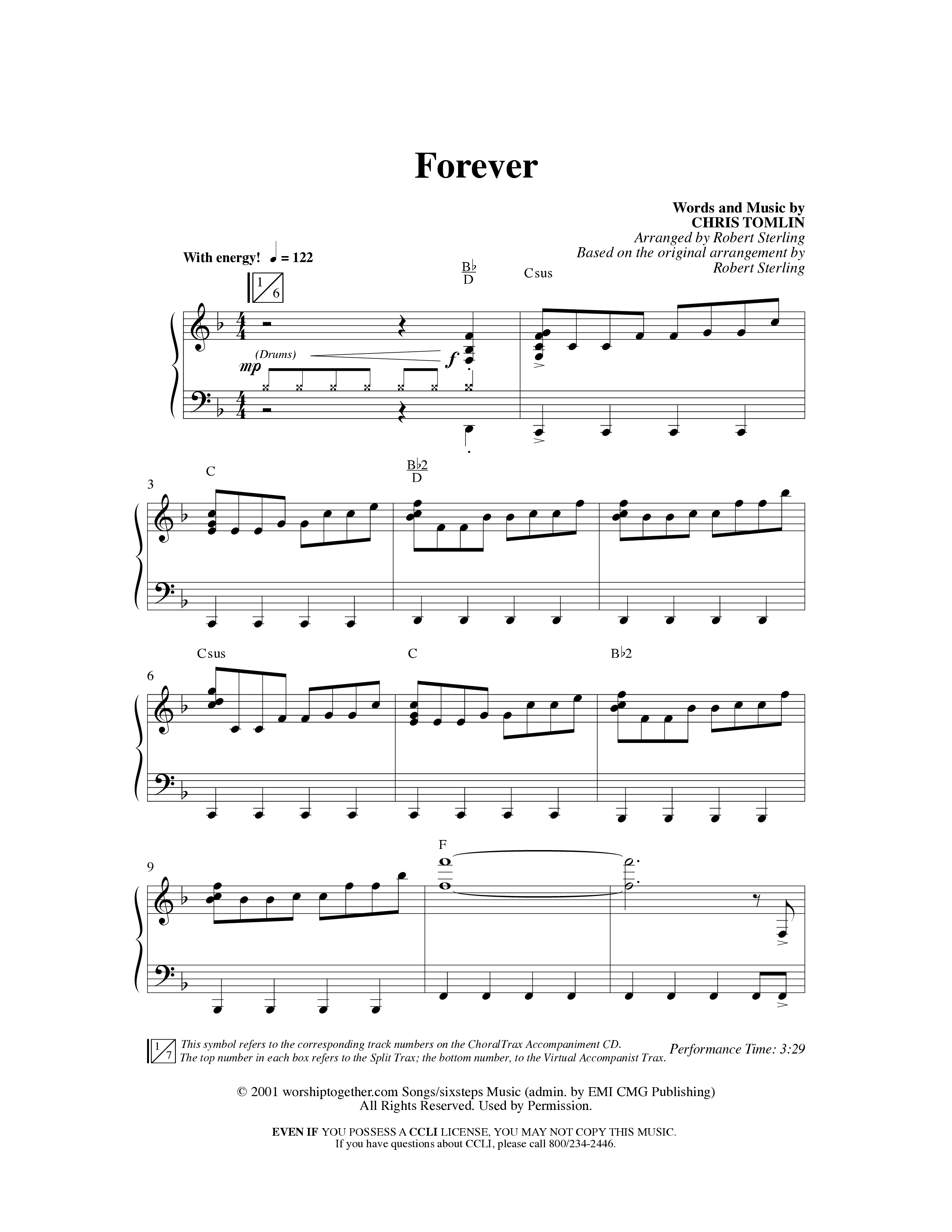 Forever (Choral Anthem SATB) Anthem (SATB/Piano) (Word Music Choral / Arr. Robert Sterling)