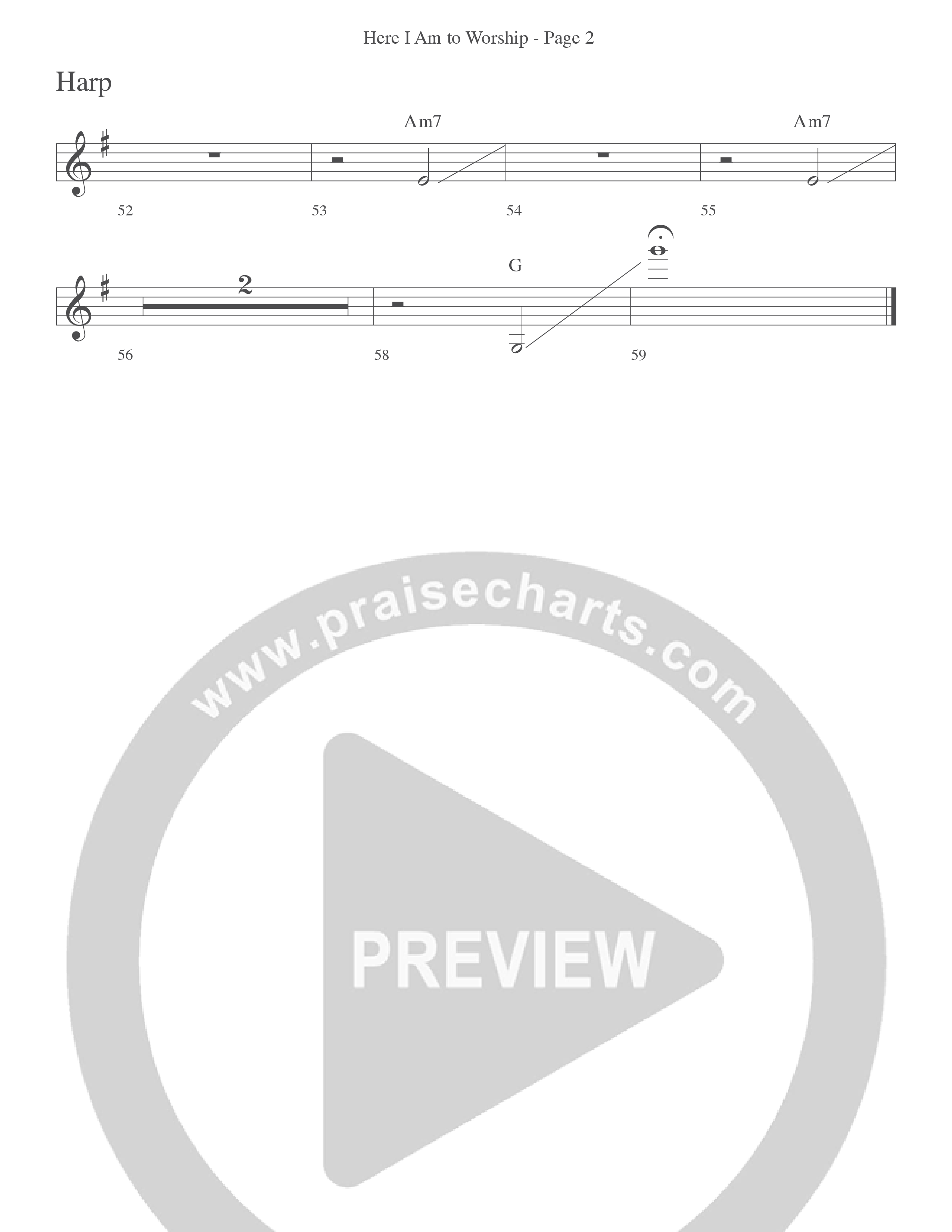 Here I Am To Worship (Choral Anthem SATB) Harp (Word Music Choral / Arr. Dave Williamson)