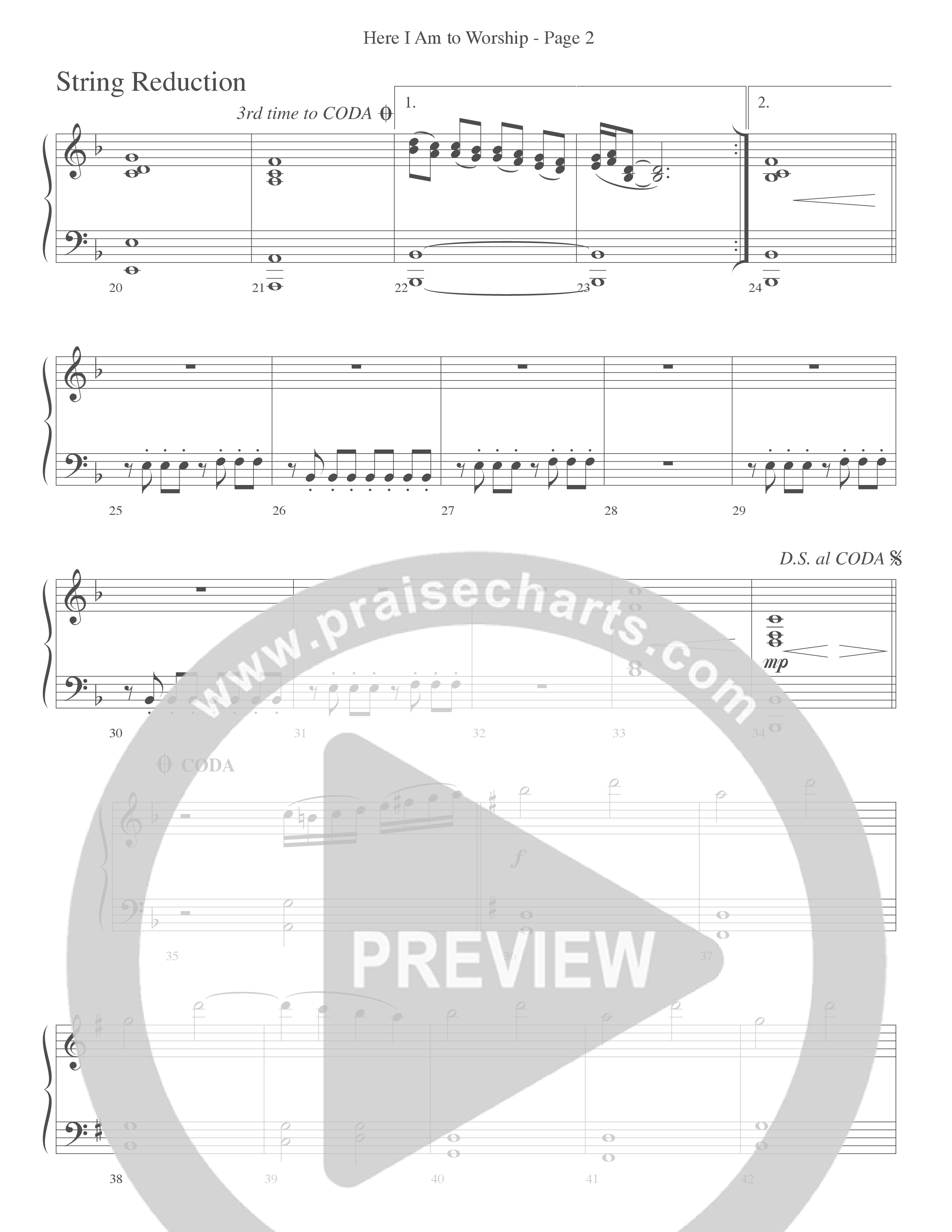 Here I Am To Worship (Choral Anthem SATB) String Reduction (Word Music Choral / Arr. Dave Williamson)